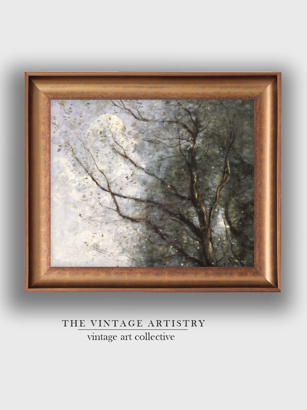 

THE VINTAGE ARTISTRY Brown & Off White Trademark Fine Art Tree in Winter Painting Wall Art