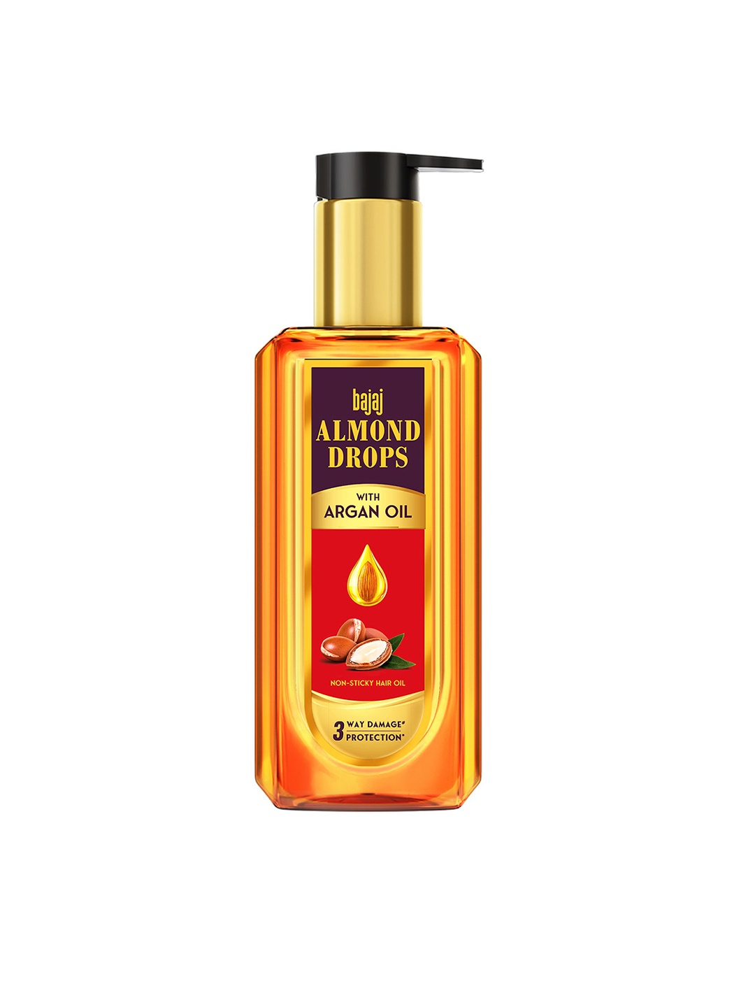 BAJAJ CONSUMER CARE Almond Drops Damage Protection Non-Sticky Hair Oil with Argan - 200ml