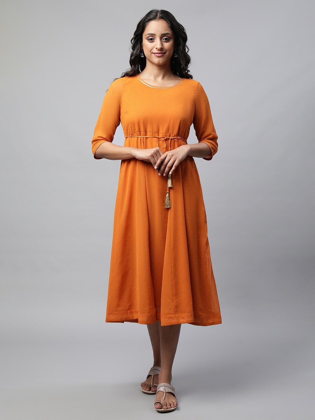 

AURELIA A-Line Midi Dress, Orange