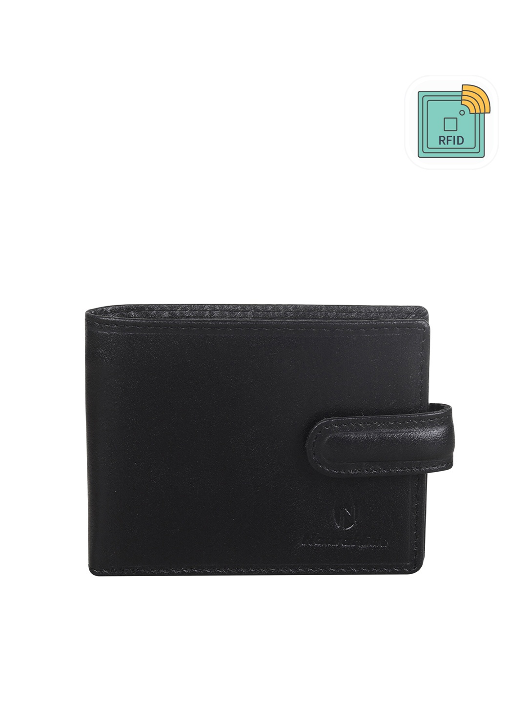 

NauraHide Men Leather Two Fold Wallet, Black