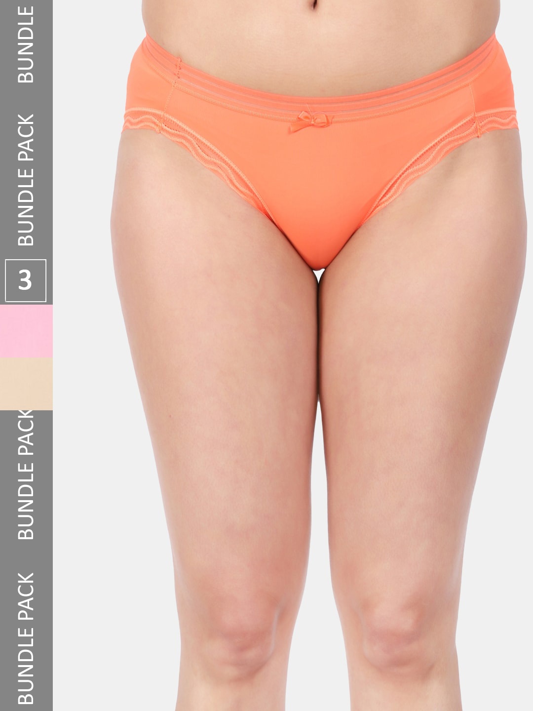 

Amour Secret Women Pack Of 3 Anti-Bacterial Bikini Briefs, Orange