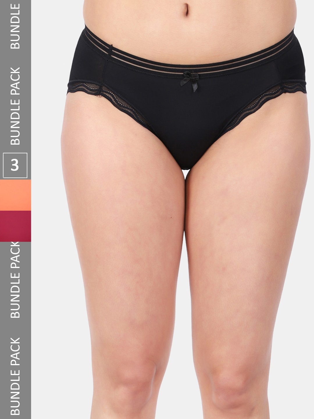 

Amour Secret Women Pack Of 3 Anti-Bacterial Bikini Briefs, Black