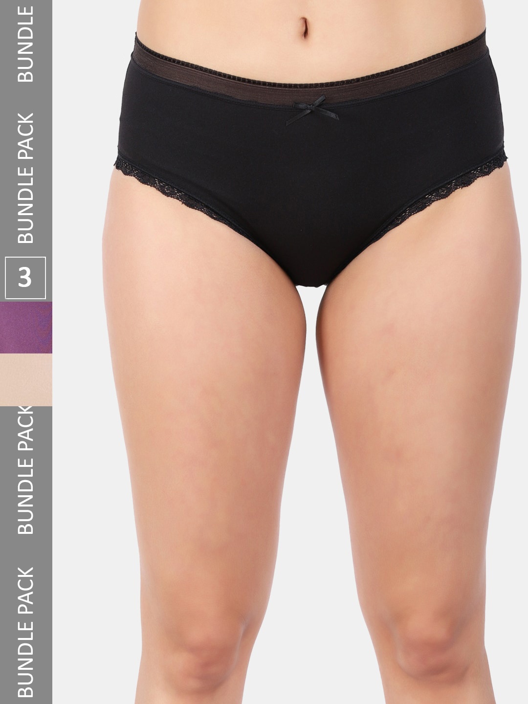 

Amour Secret Women Pack Of 3 Anti Bacterial Hipster Briefs, Purple