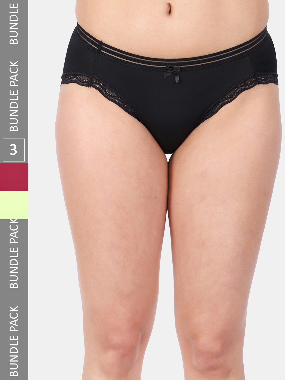 

Amour Secret Women Pack Of 3 Anti-Bacterial Bikini Briefs, Black