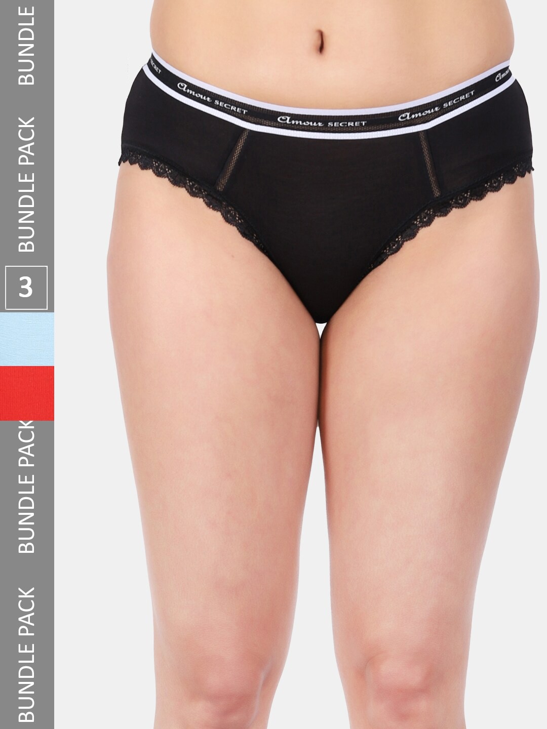

Amour Secret Women Pack Of 3 Bikini Briefs, Blue