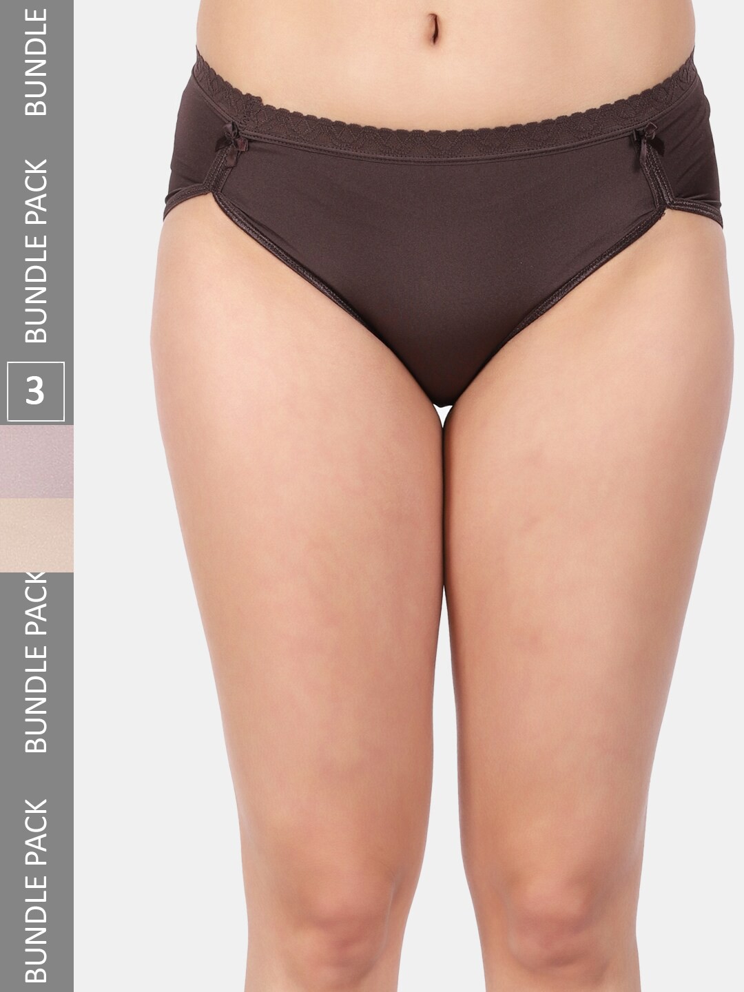 

Amour Secret Women Pack Of 3 Anti Bacterial Hipster Briefs, Beige