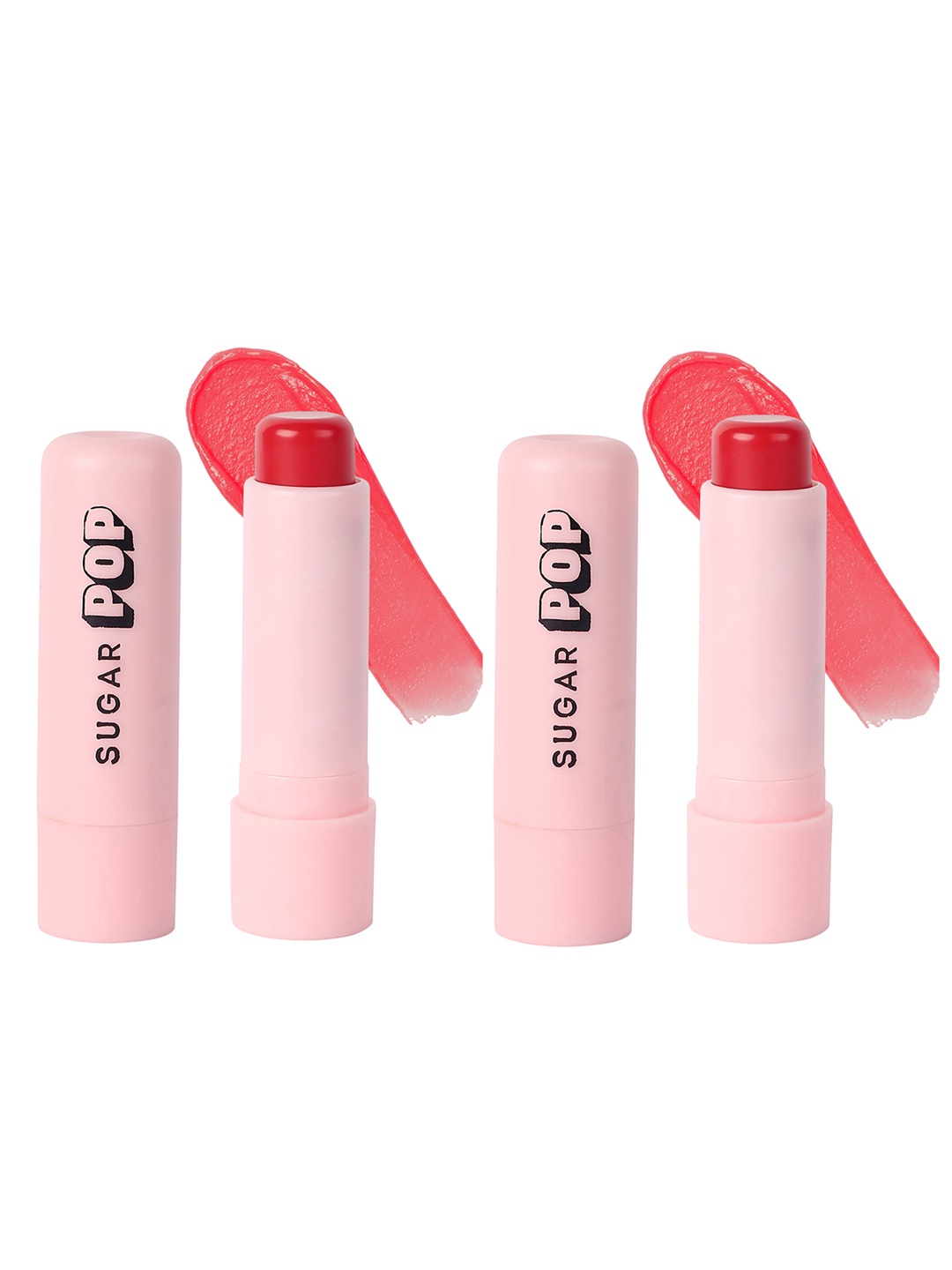 

SUGAR POP Set of 2 Nourishing UV Protection Hydrating Lip Balm 4.5g Each - Cherry 02, Red