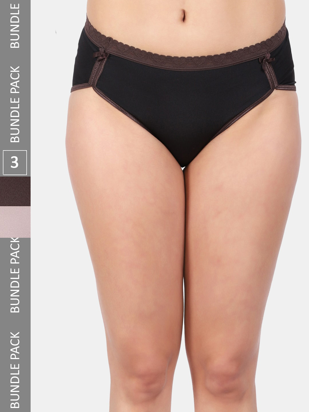 

Amour Secret Women Pack Of 3 Anti-Bacterial Bikini Briefs, Black