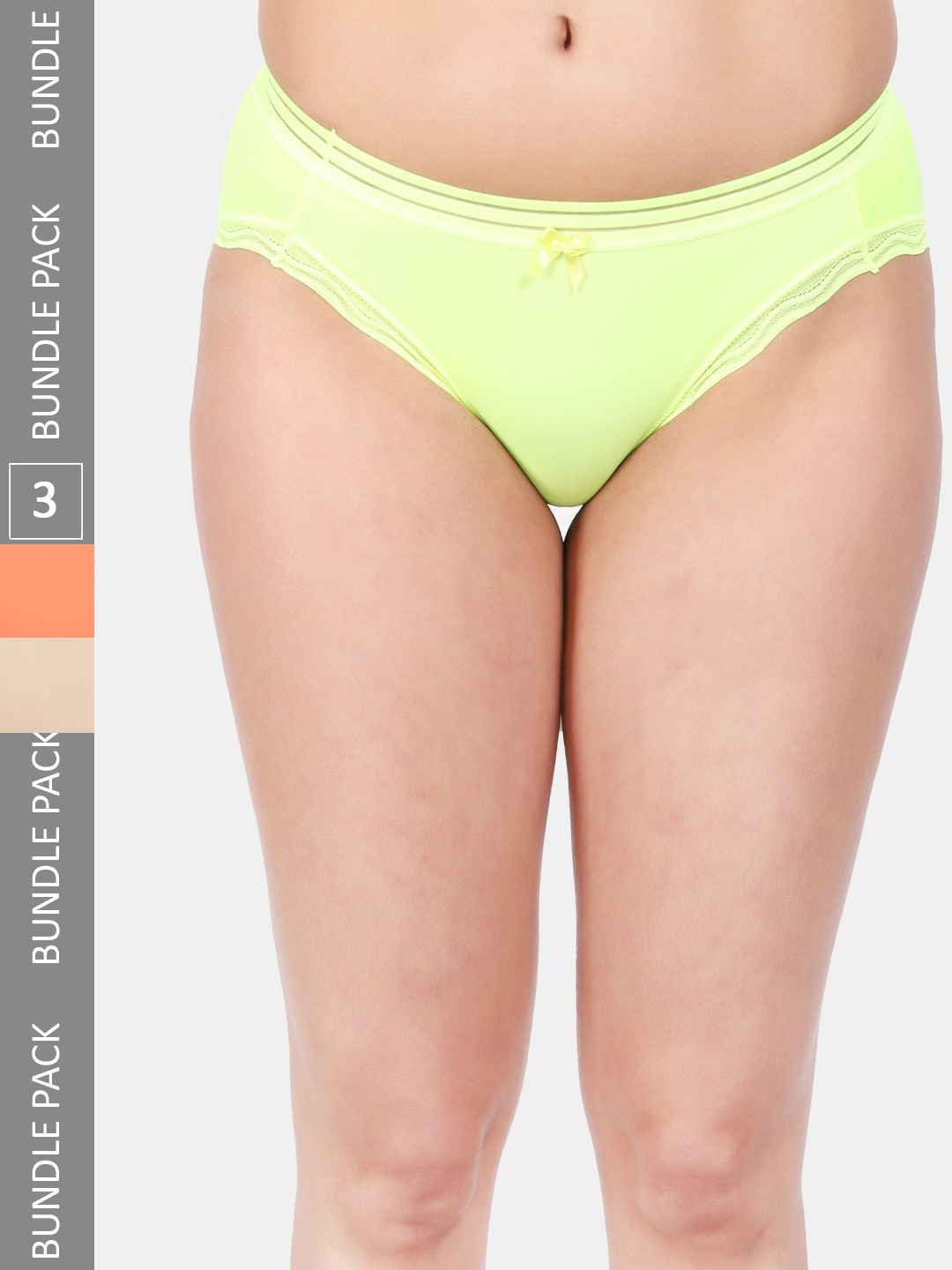 

Amour Secret Women Pack Of 3 Anti-Bacterial Bikini Briefs, Lime green