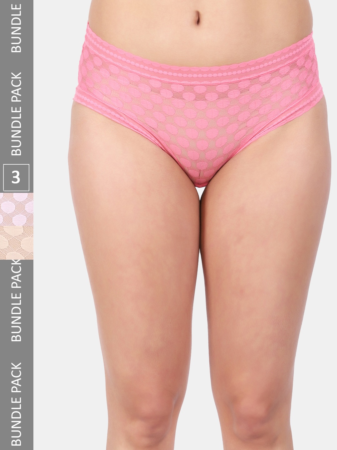 

Amour Secret Women Pack Of 3 Mid Rise Anti-Bacterial Hipster Briefs, Coral