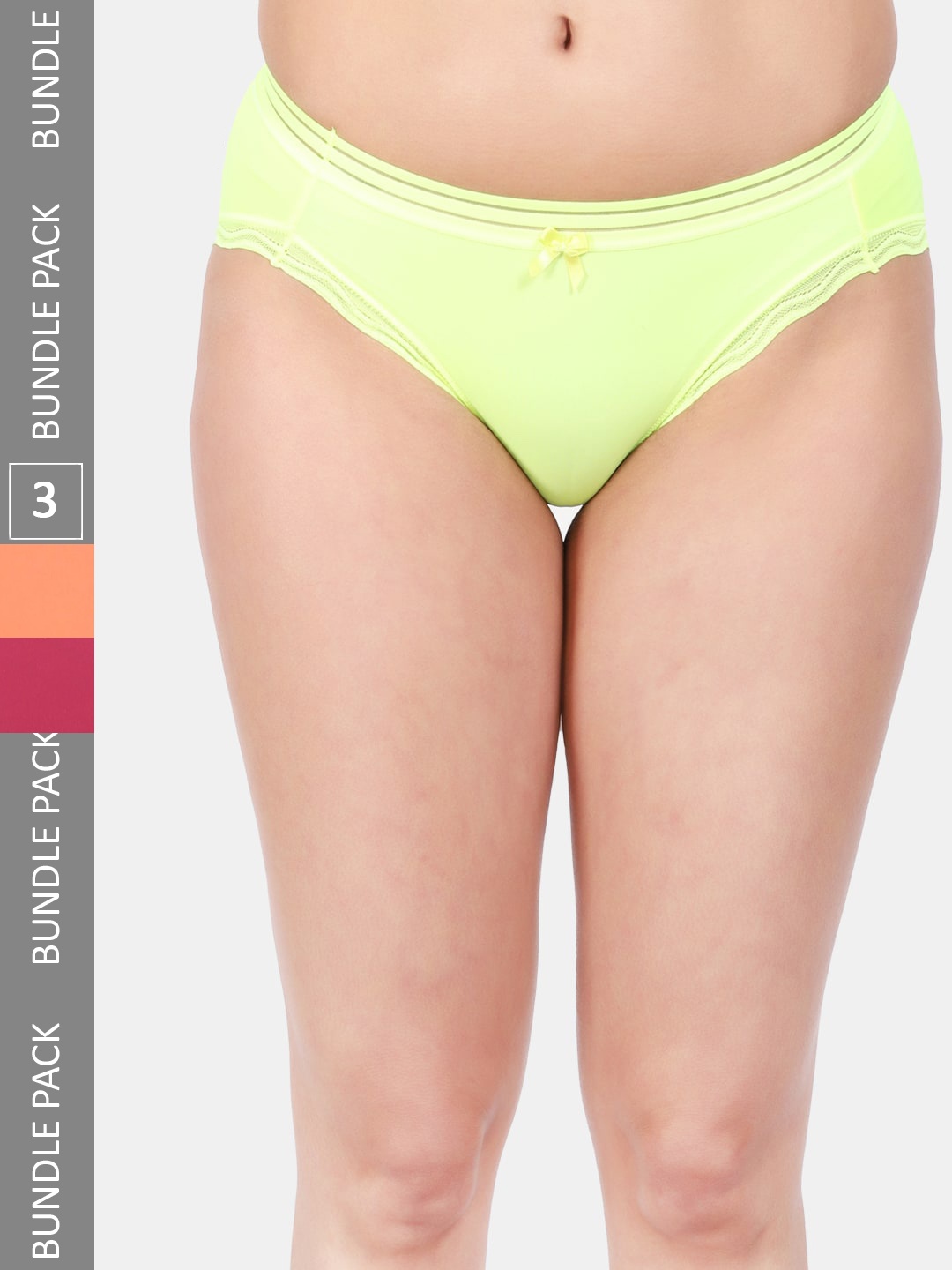 

Amour Secret Pack Of 3 Mid-Rise Anti-Bacterial Bikini Briefs, Green