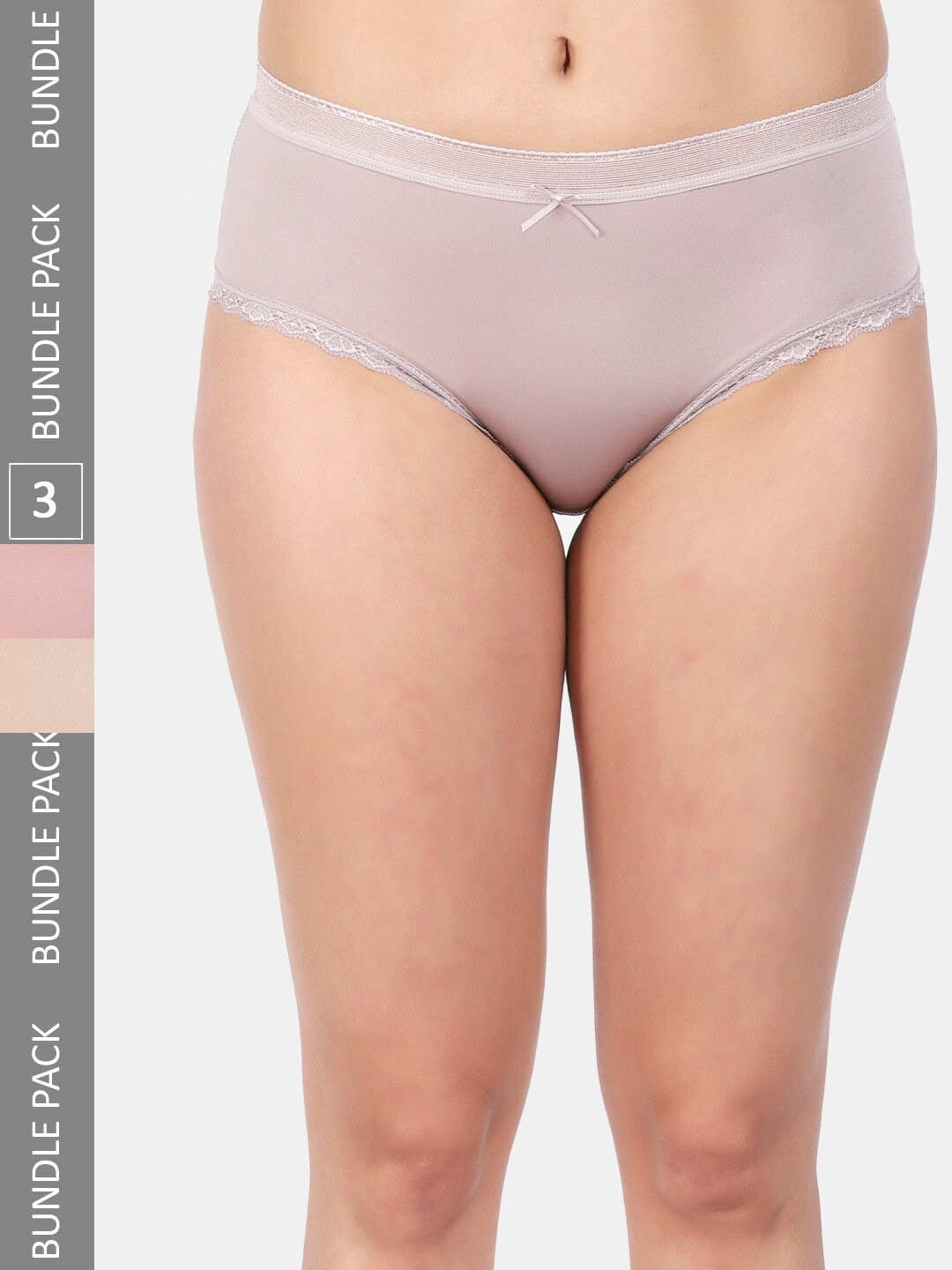 

Amour Secret Women Pack Of 3 Anti-Bacterial Hipster Briefs, Grey