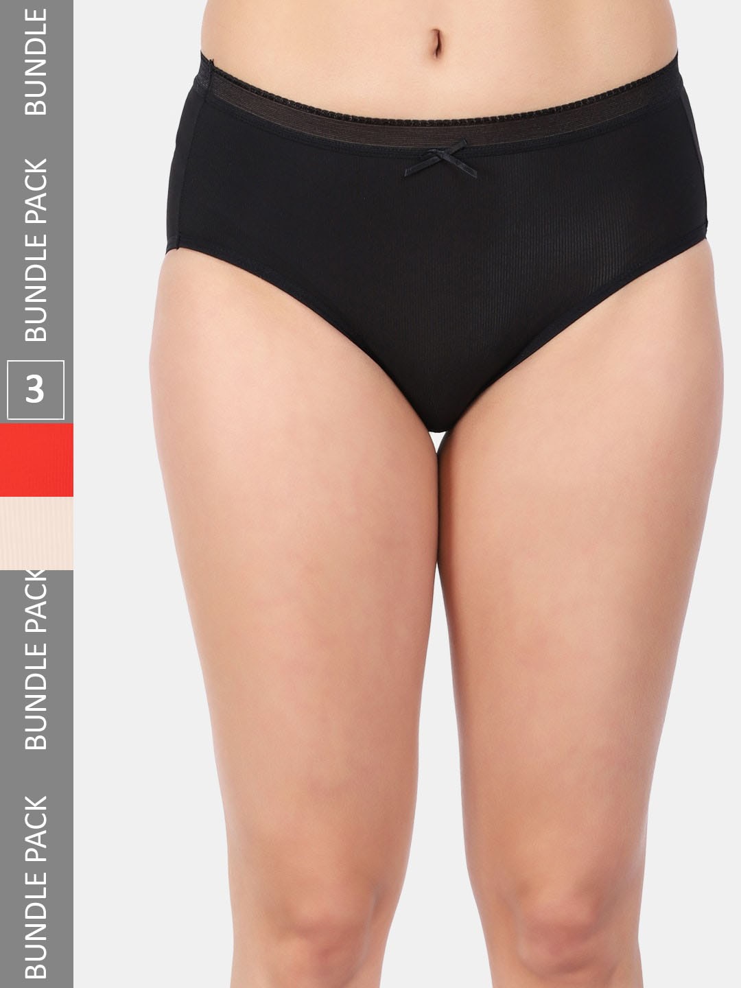 

Amour Secret Women Pack Of 3 Breathable Anti-Bacterial Hipster Briefs, Red