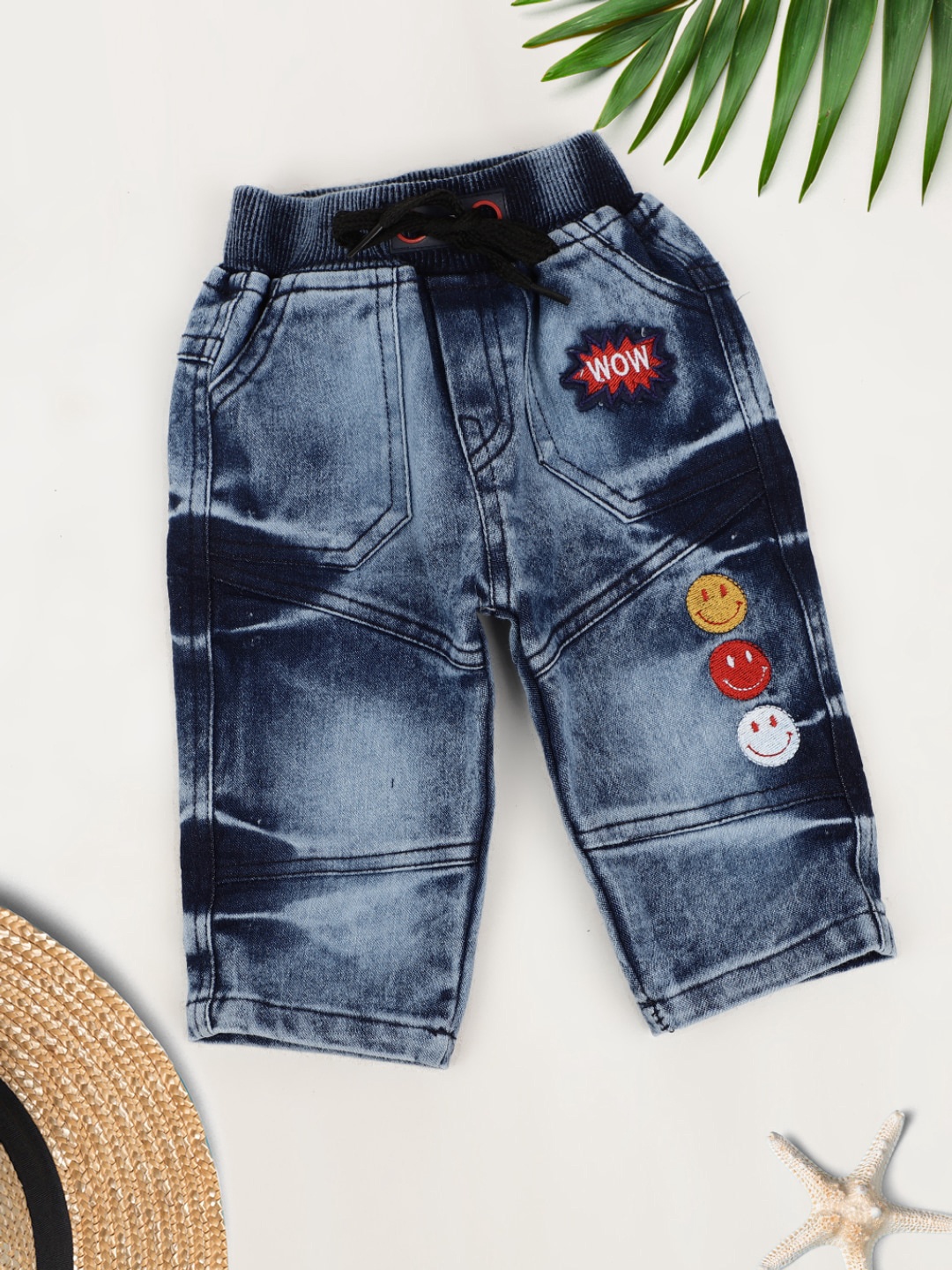 

V-Mart Infants Kids Classic Regular Fit Heavy Fade Cotton Jeans, Blue