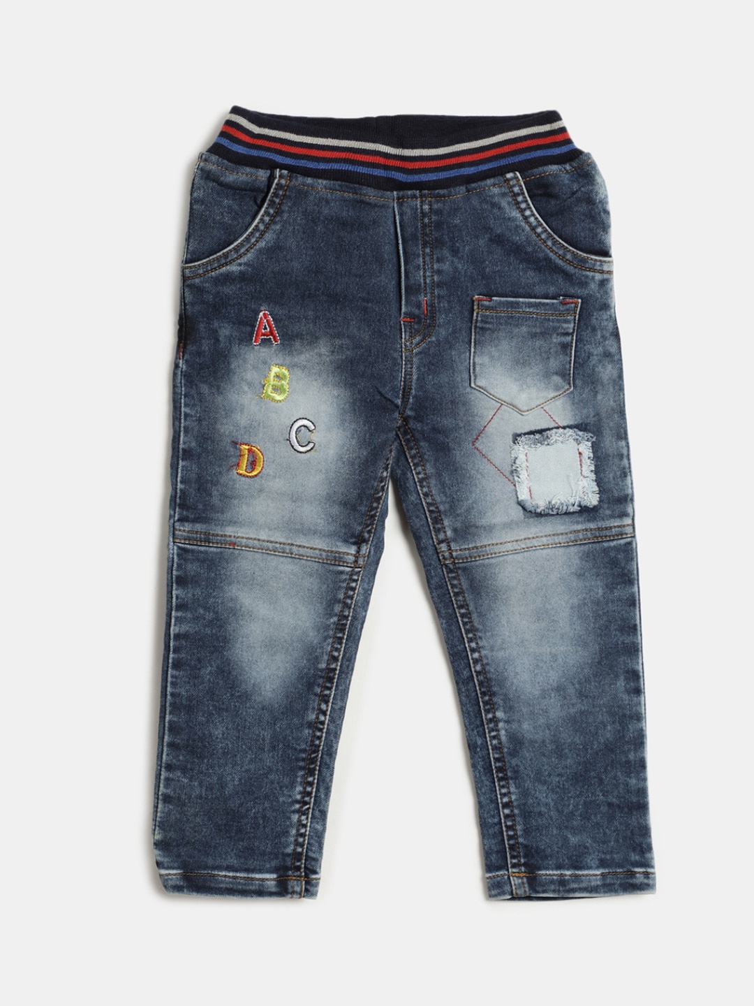 

V-Mart Infants Kids Classic Regular Fit Heavy Fade Cotton Jeans, Blue