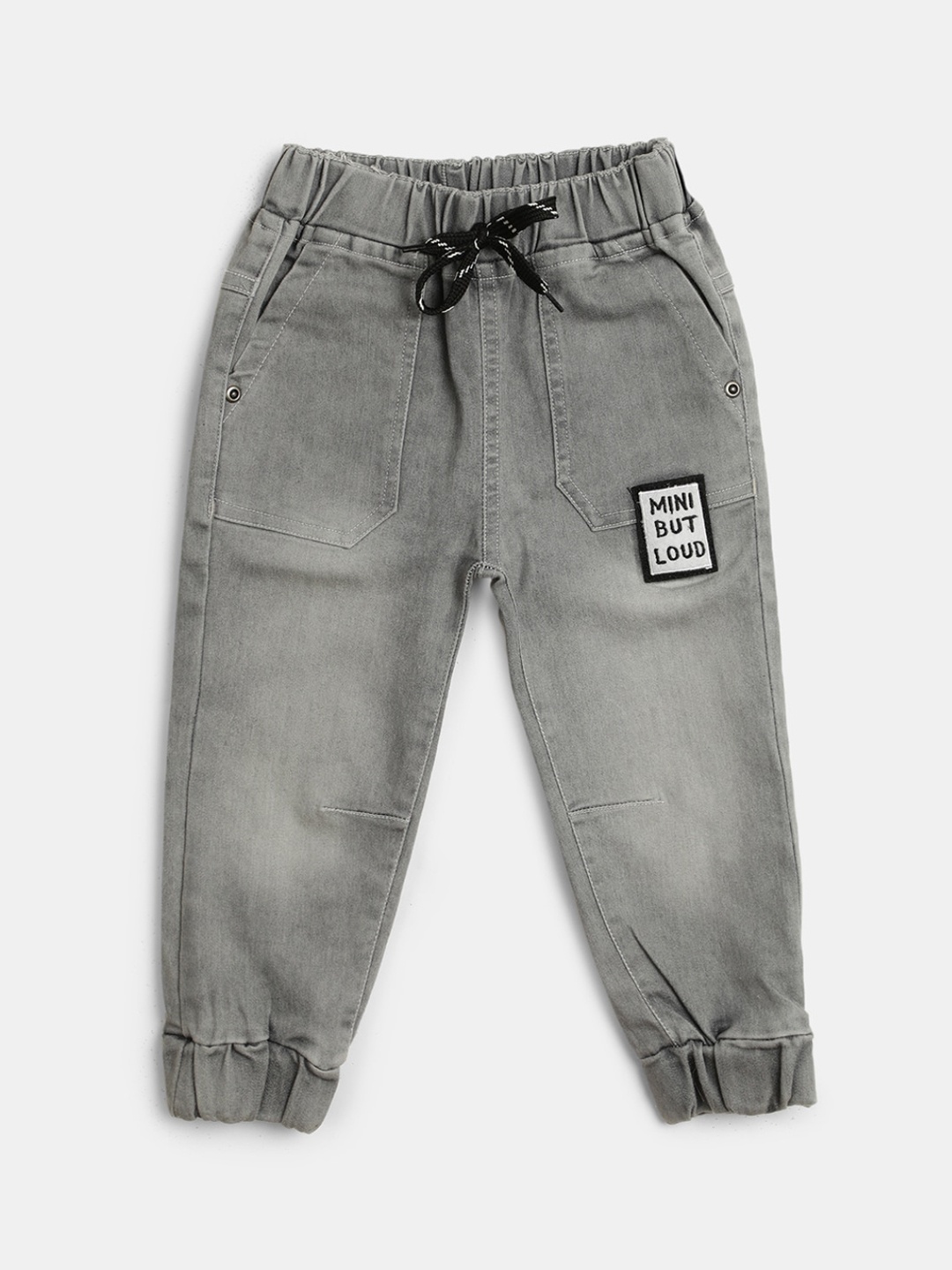

V-Mart Infant Kids Cotton Mid-Rise Light Fade Jogger, Grey