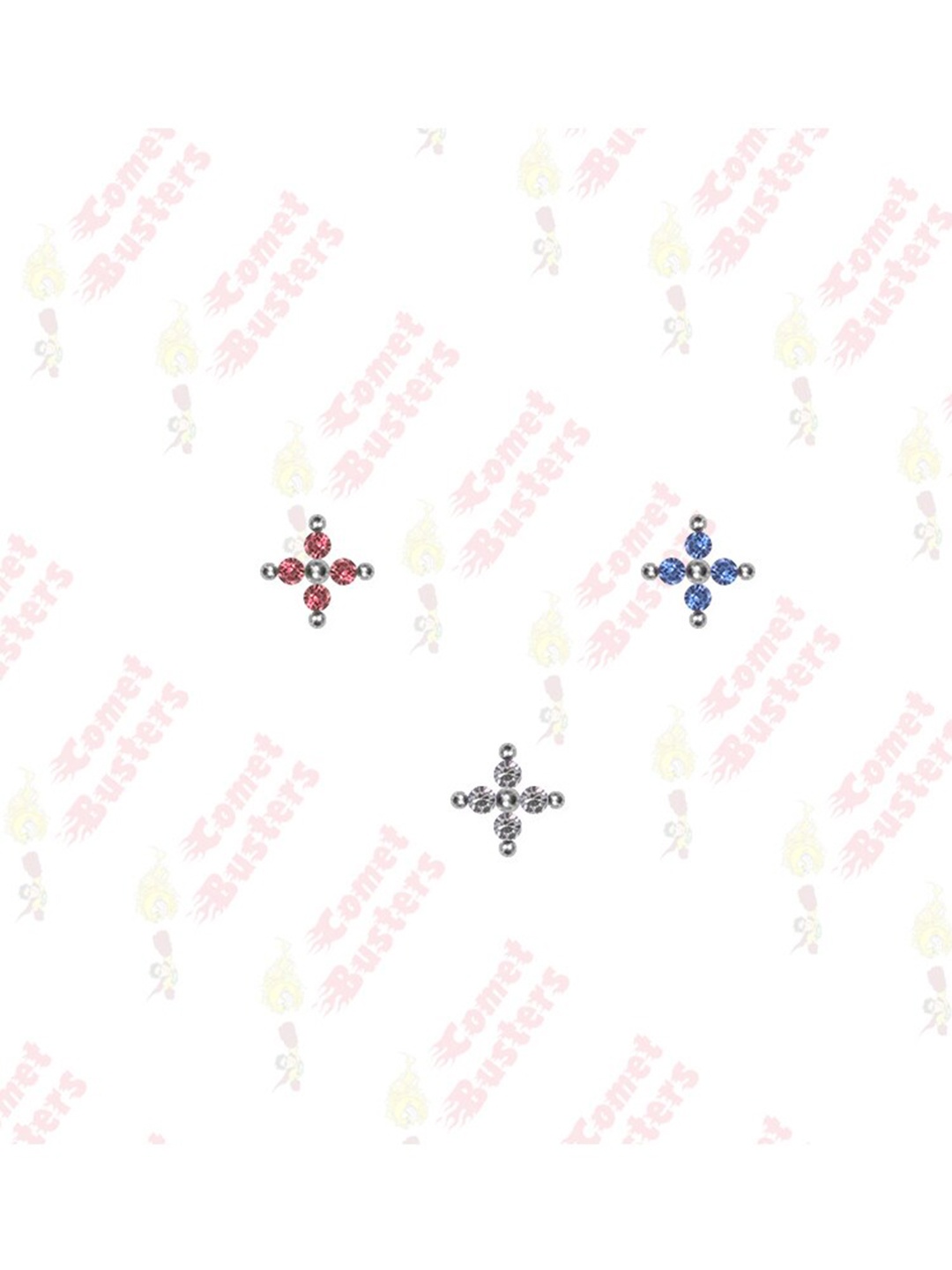 

Comet Busters 3Pcs Stick On Self Adhesive Nose Studs, Pink