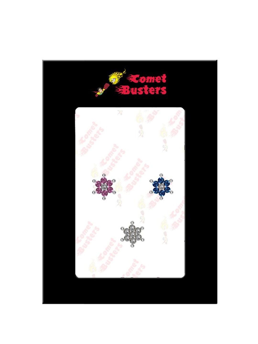 

Comet Busters 3Pcs Beautiful Nose Studs Stick Ons Self Adhesive Fake Nose Studs, Pink