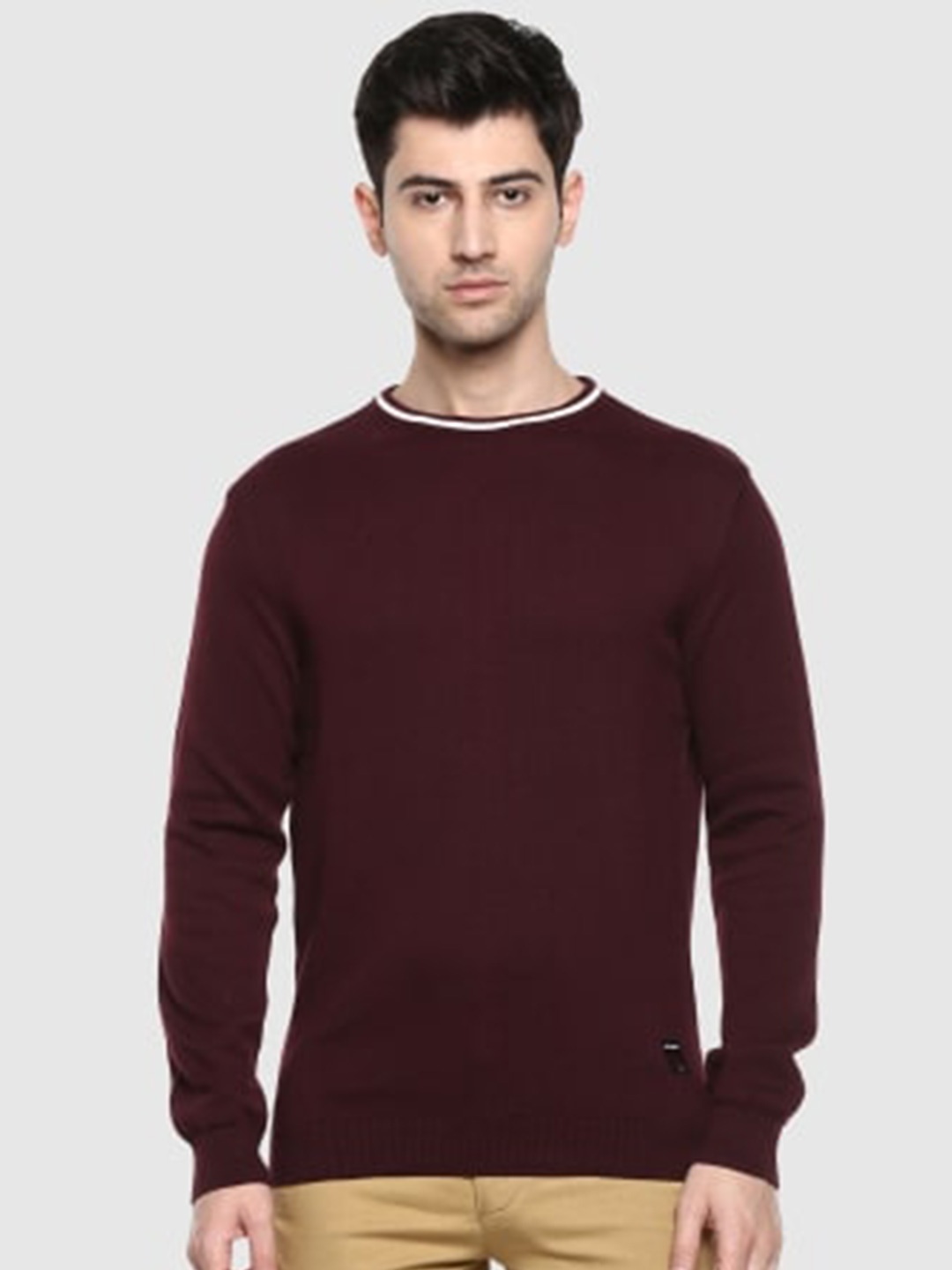 

Red Chief Men Round neck Long Sleeves Acrylic Pullover, Maroon