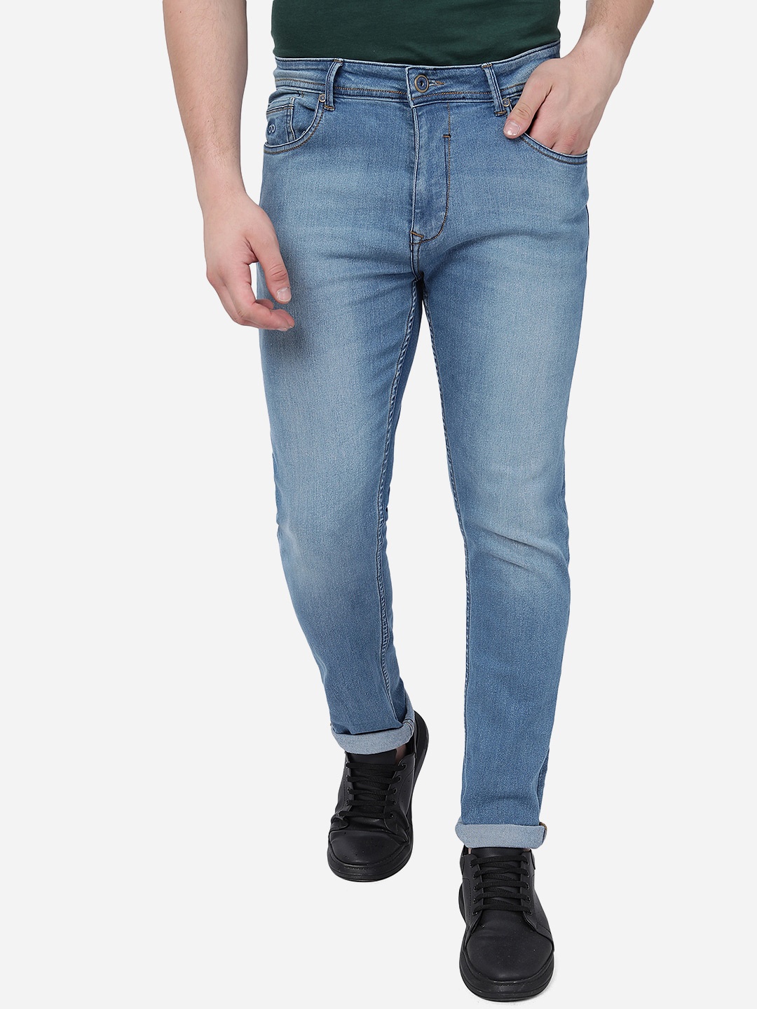 

JADE BLUE Men Straight Fit Heavy Fade Stretchable Cotton Jeans