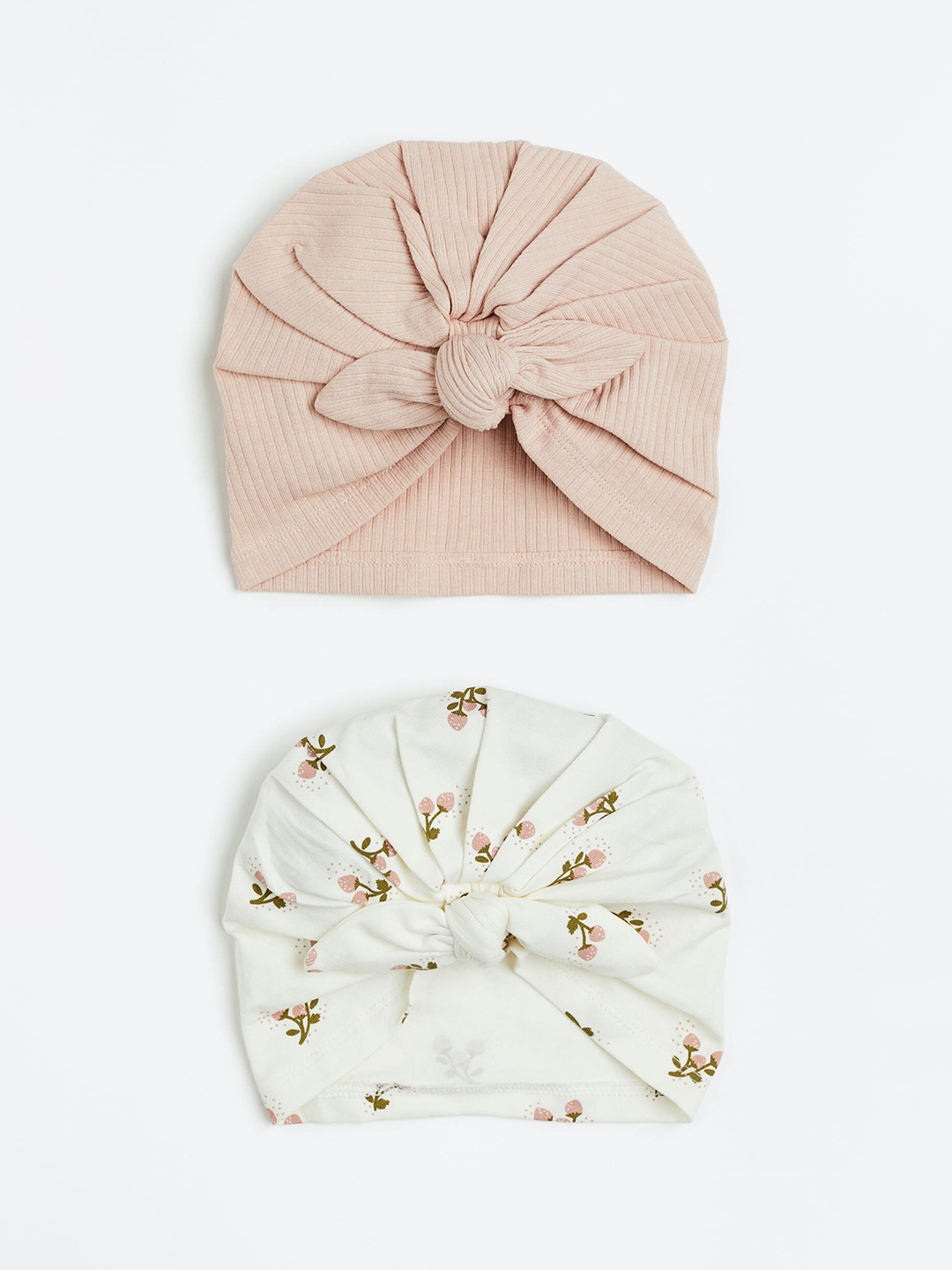 

H&M Girls 2-Pack Knot-Detail Hats, Pink