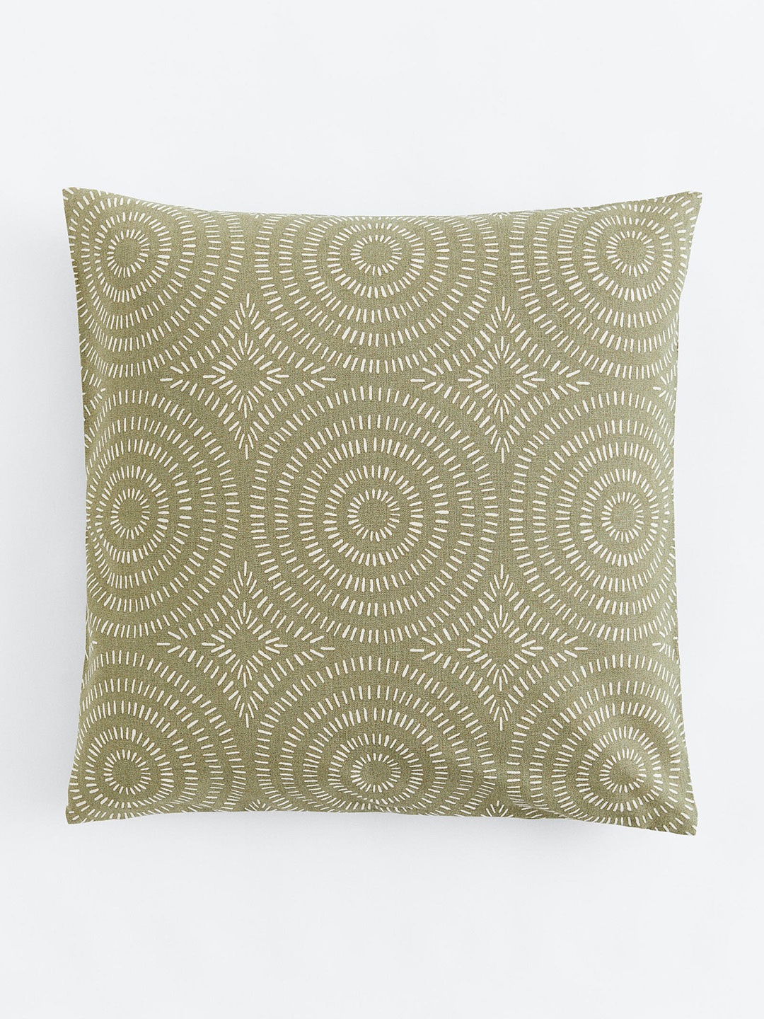 

H&M Green Patterned Cotton Cushion Cover