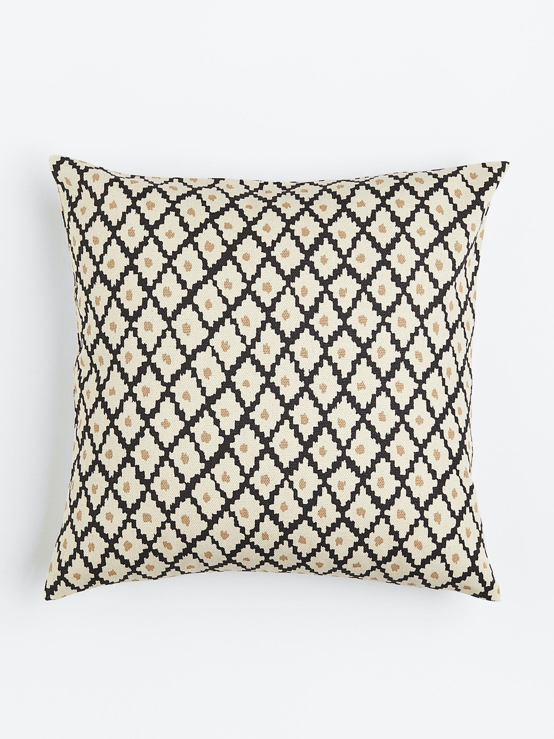 

H&M Beige & Black Printed Cotton Cushion Cover