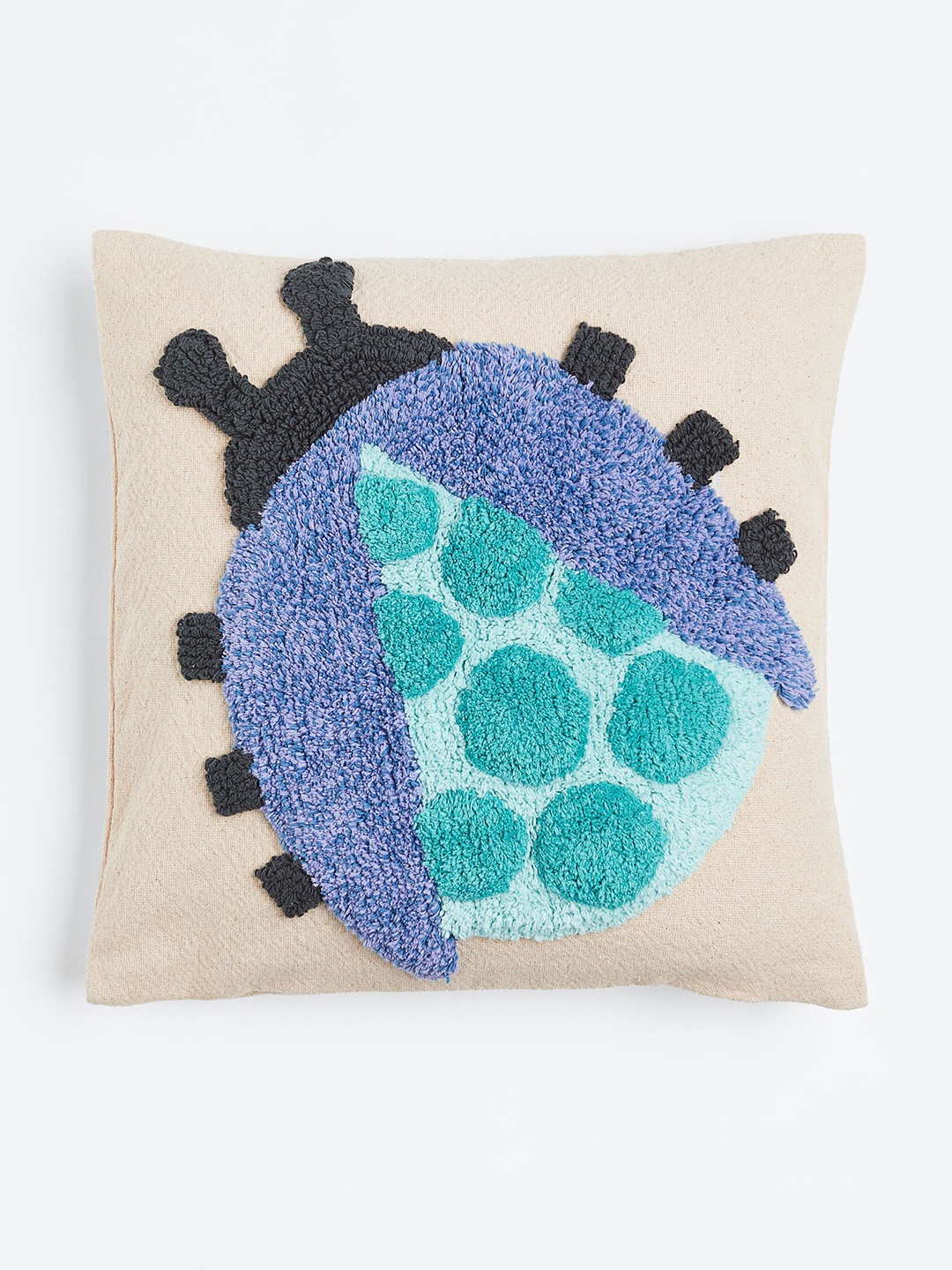 

H&M Beige & Blue Tufted-Motif Cushion Cover