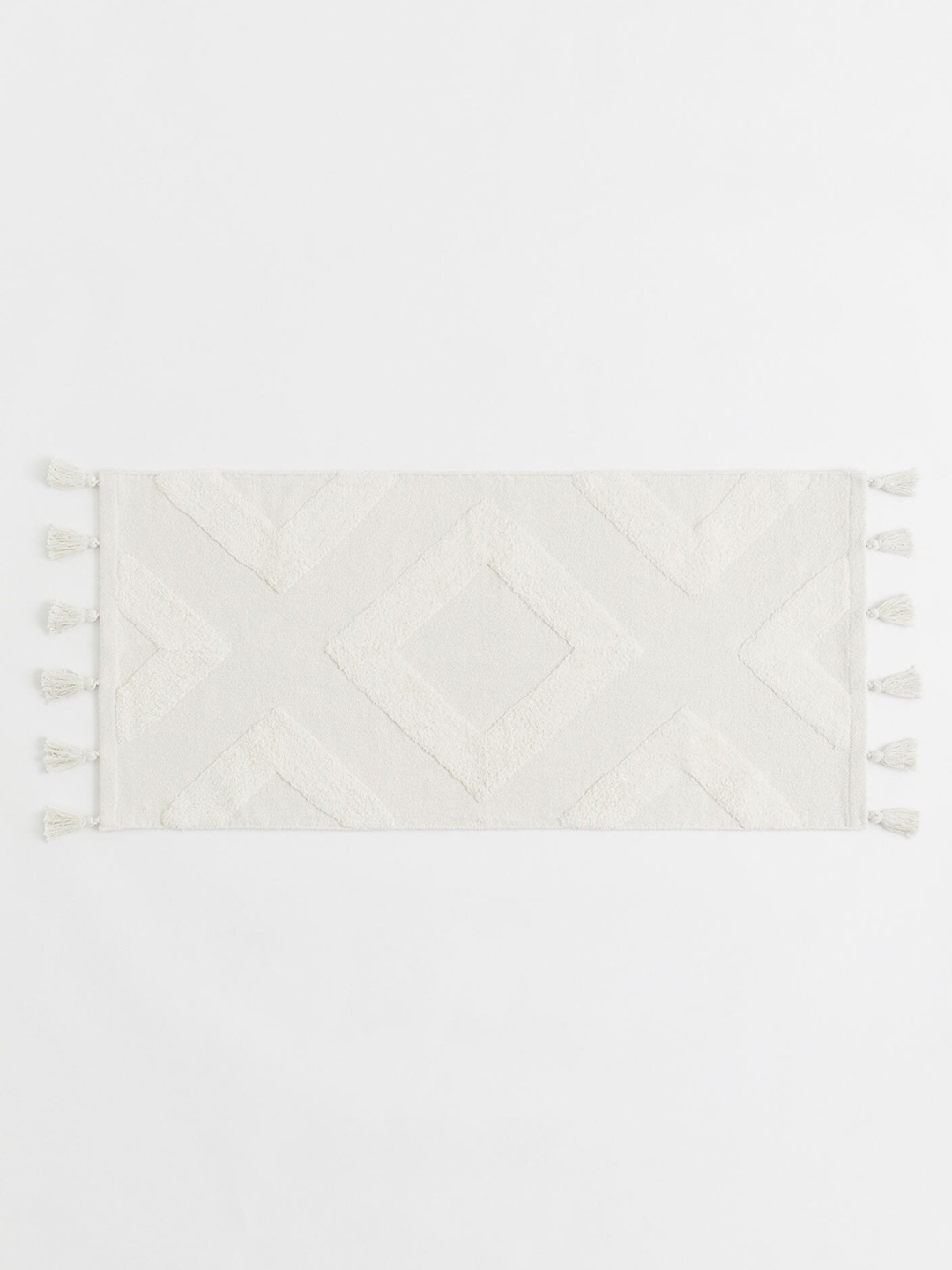 

H&M White Tasselled Bath Mat