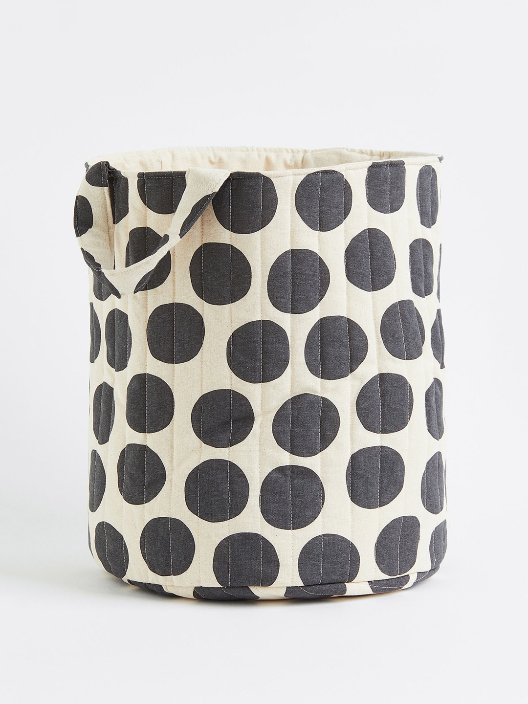 

H&M Kids Beige & Black Quilted Cotton Storage Basket