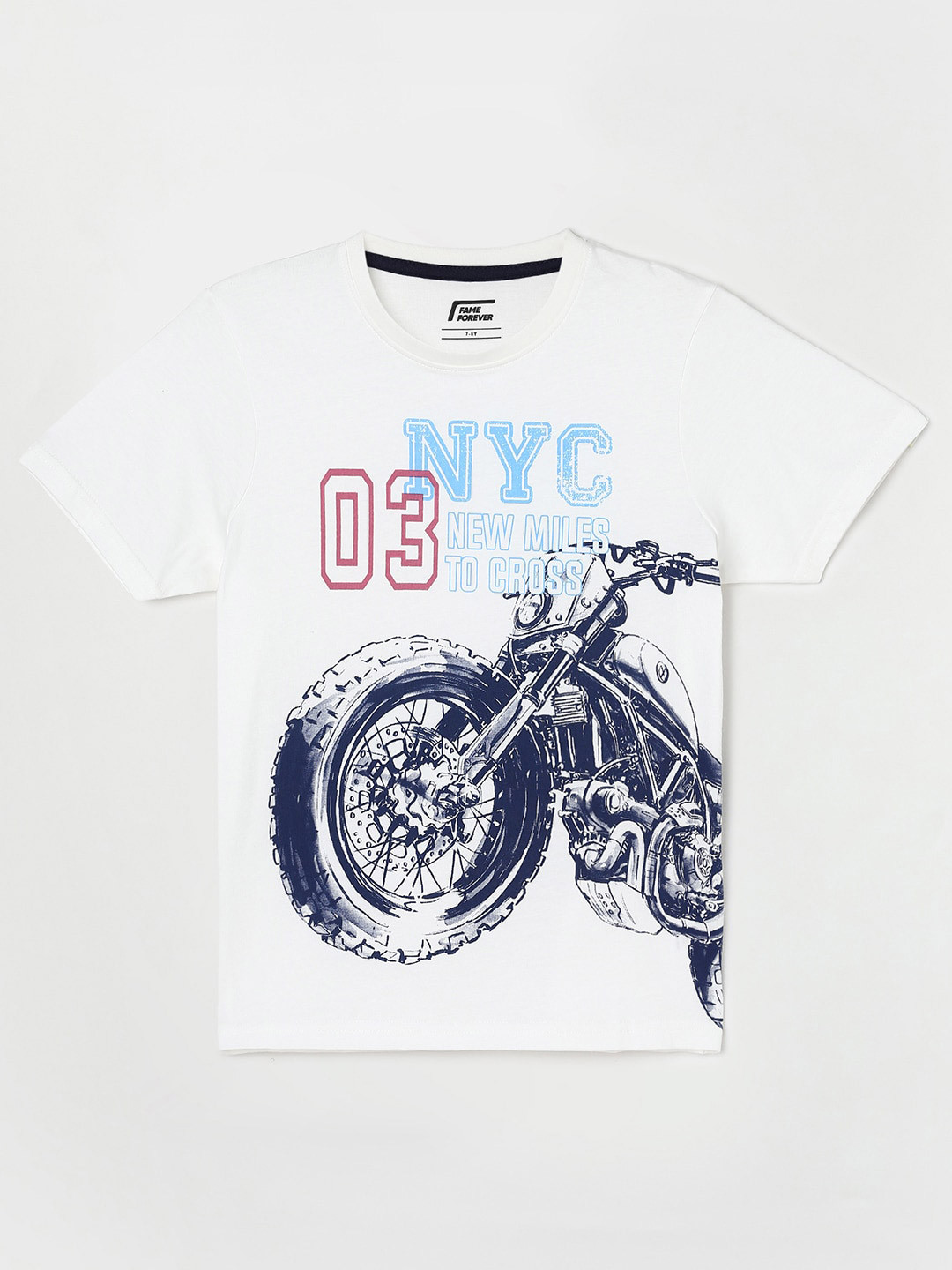 

Fame Forever by Lifestyle Boys Graphic Printed Cotton T-shirt, Off white