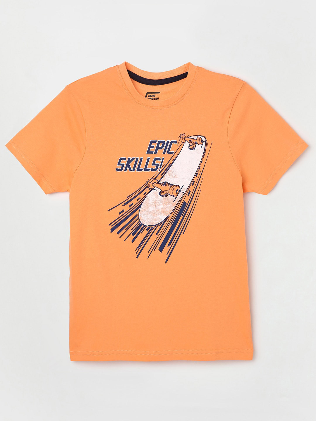 

Fame Forever by Lifestyle Boys Graphic Printed Cotton T-shirt, Orange