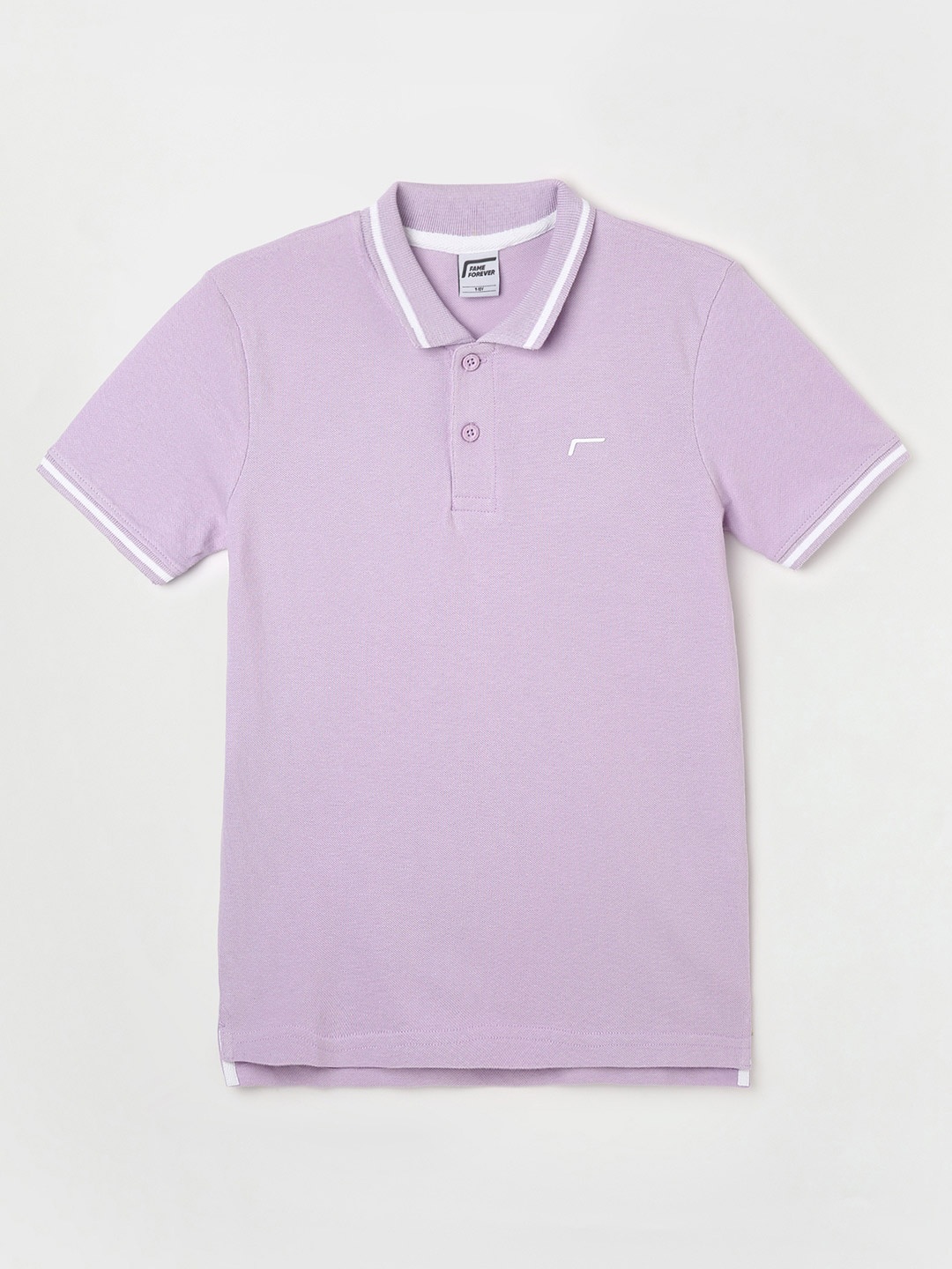 

Fame Forever by Lifestyle Boys Polo Collar Cotton T-shirt, Purple