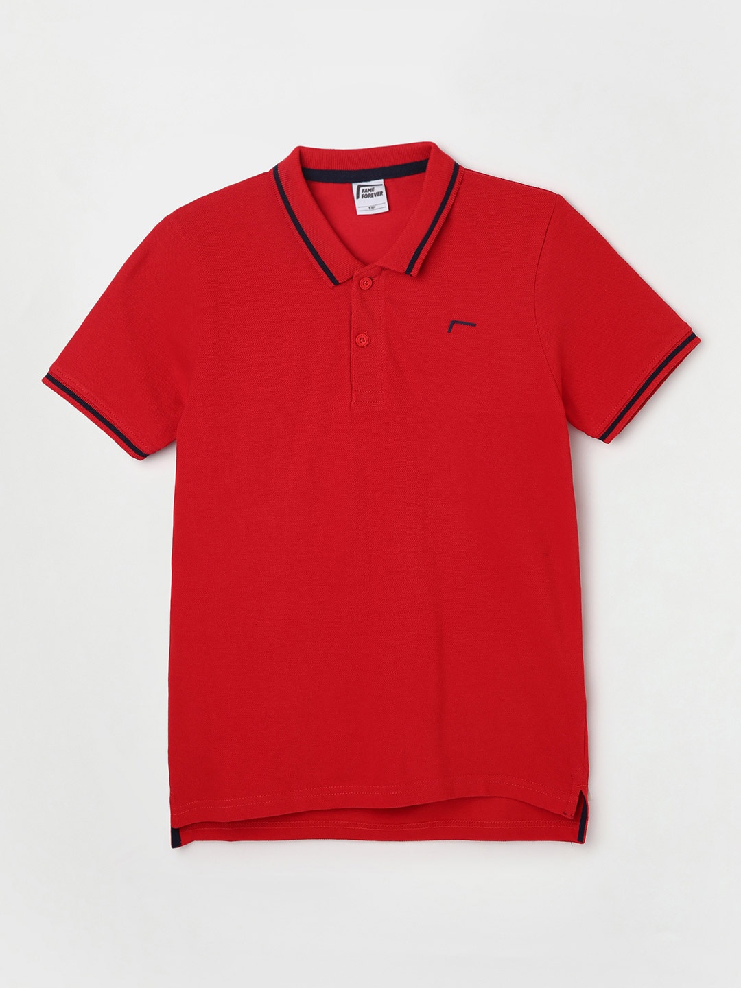 

Fame Forever by Lifestyle Boys Polo Collar Cotton T-shirt, Red