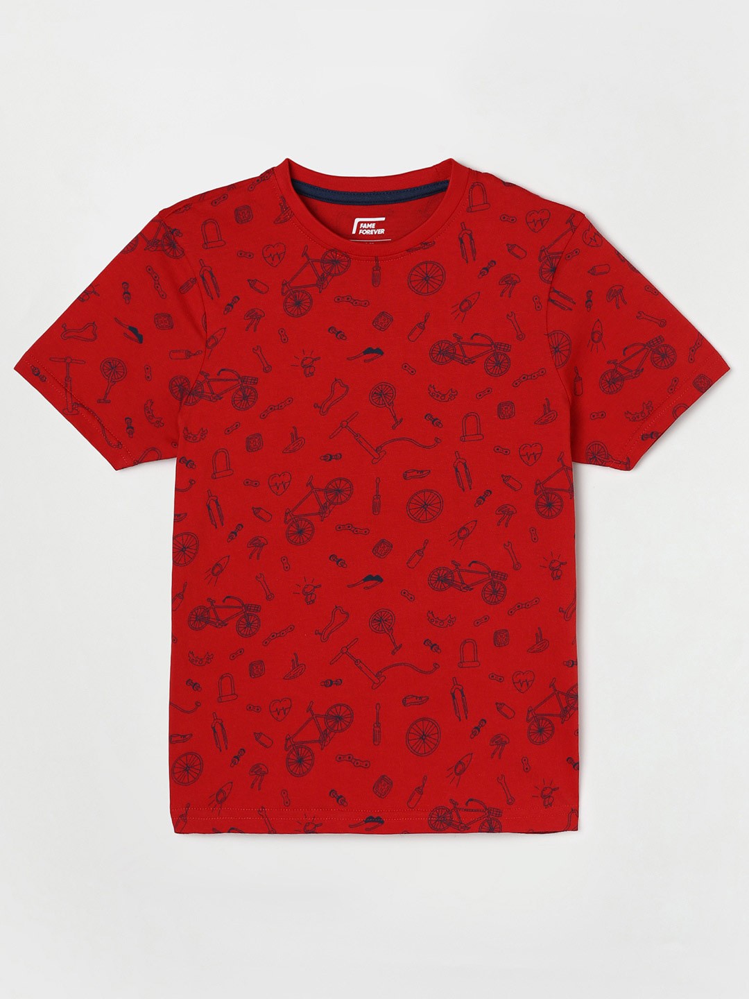 

Fame Forever by Lifestyle Boys Conversational Printed Cotton T-shirt, Red