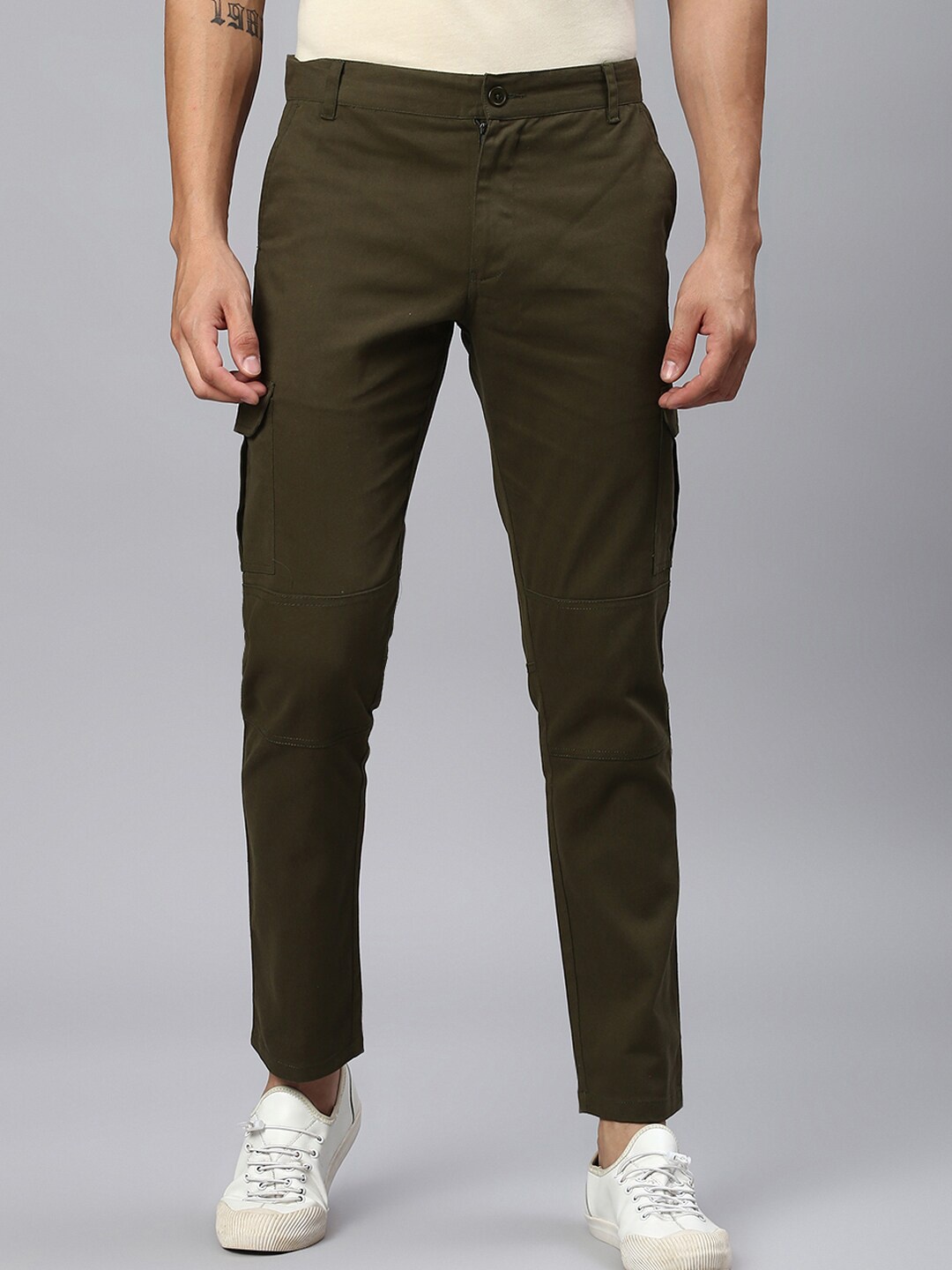 

Hubberholme Men Smart Easy Wash Regular Fit Trousers, Olive
