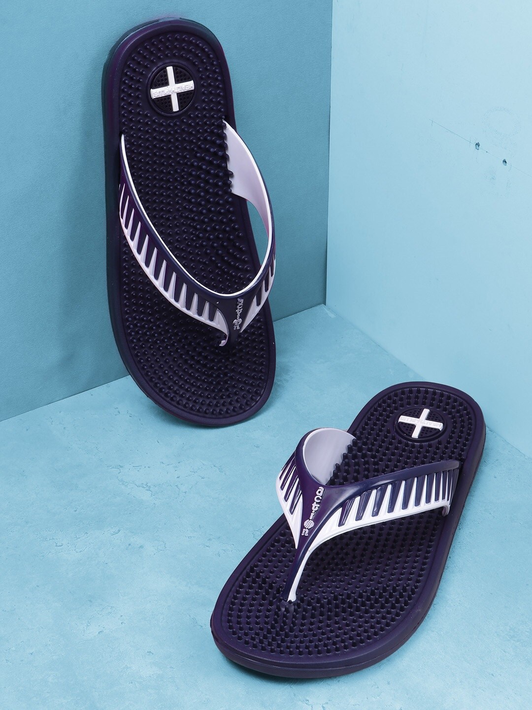 

Action Plus Men Rubber Thong Flip-Flops, Navy blue