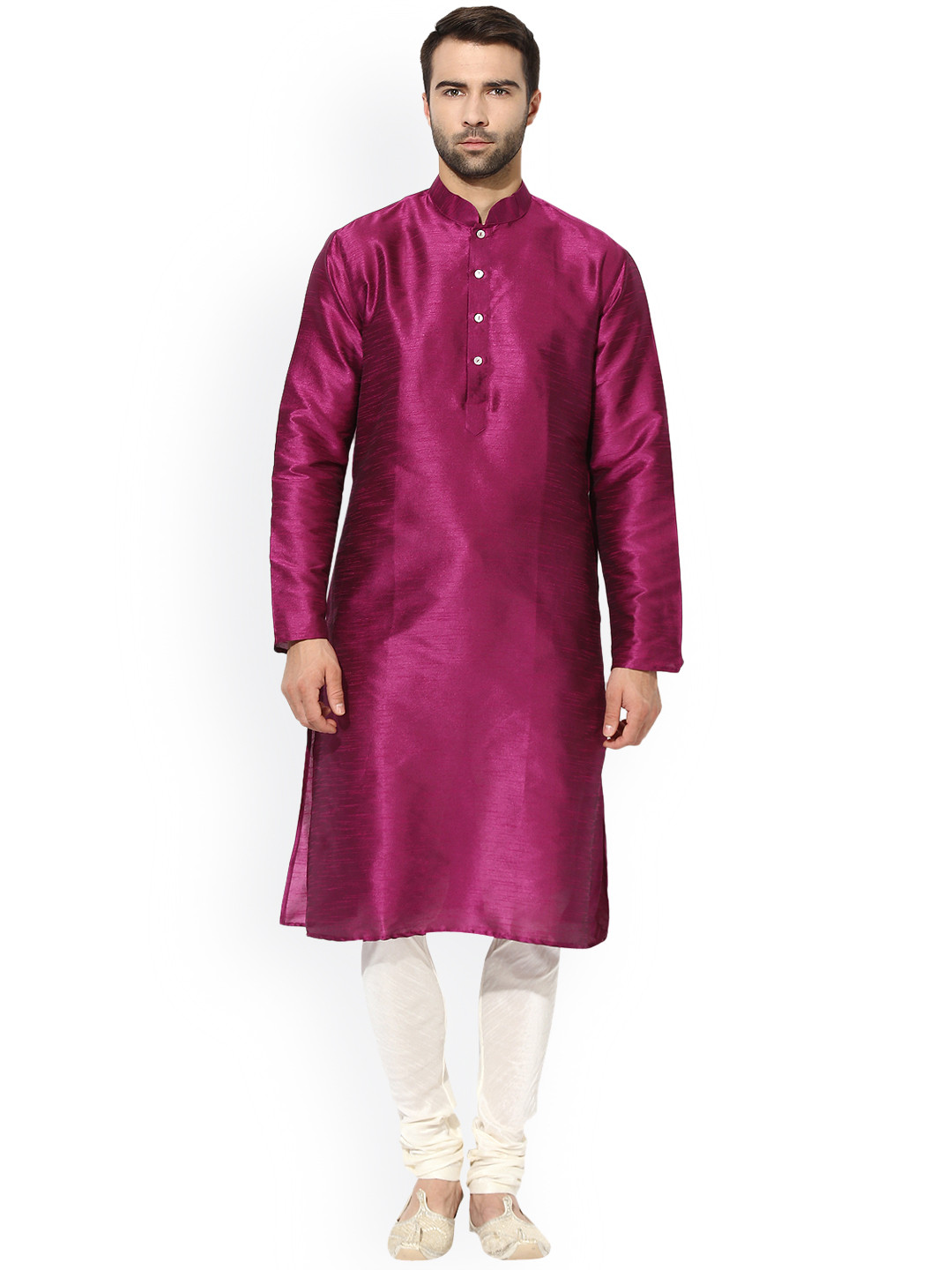 

KISAH Men Purple Solid Straight Kurta