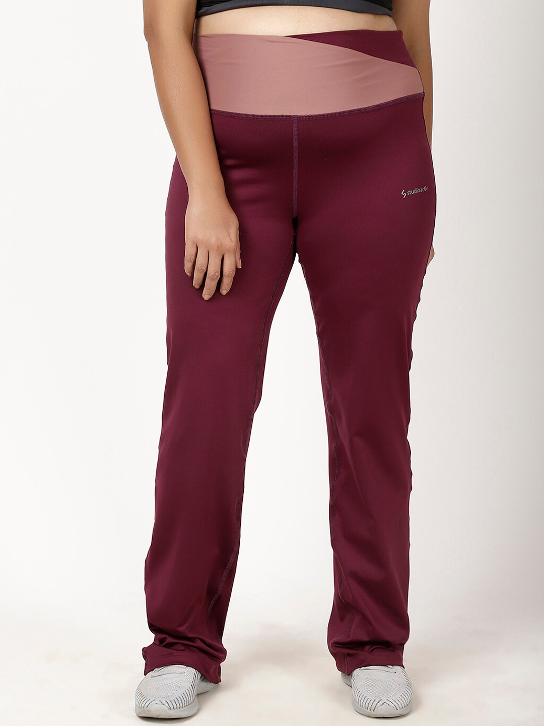 

STUDIOACTIV Women Plus Size Straight-Fit Track Pants, Maroon