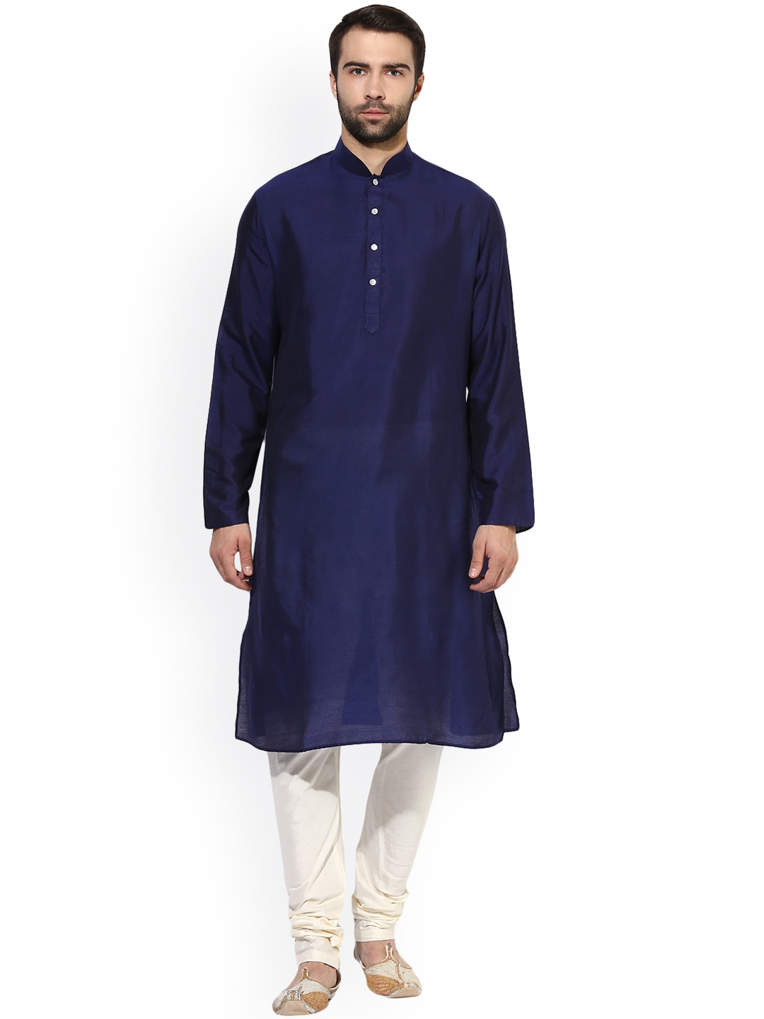 

KISAH Men Blue Solid A-Line Kurta