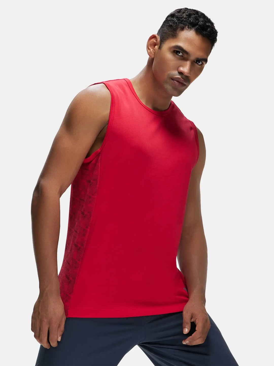 

Super Combed Cotton Blend Muscle Tee with Breathable Mesh-MV13, Red