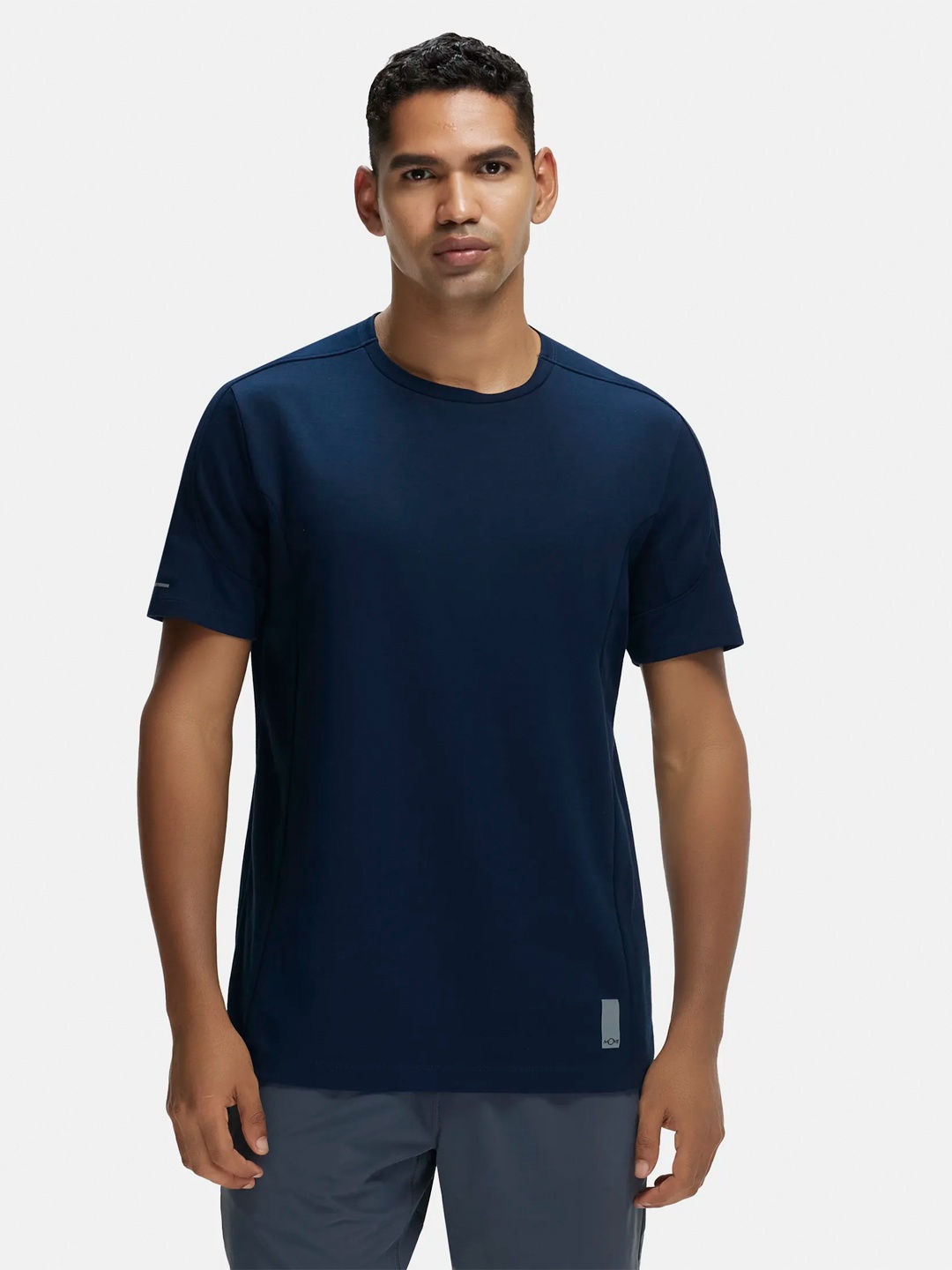 

Super Combed Cotton Blend Solid Tshirt with Breathable Mesh-MV01, Navy blue
