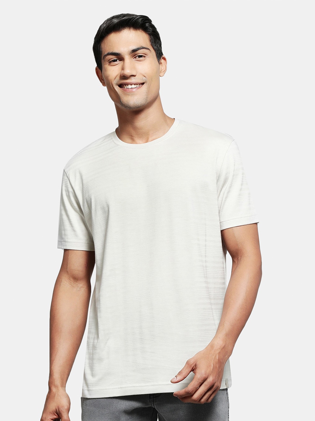 

Jockey Round Neck Short Sleeves Cotton T-shirt, Off white