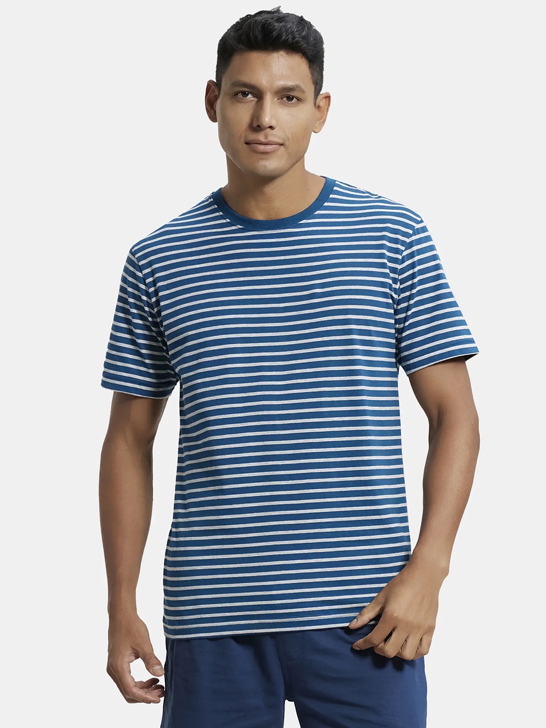 

Jockey Round Neck Striped T-shirt, Teal