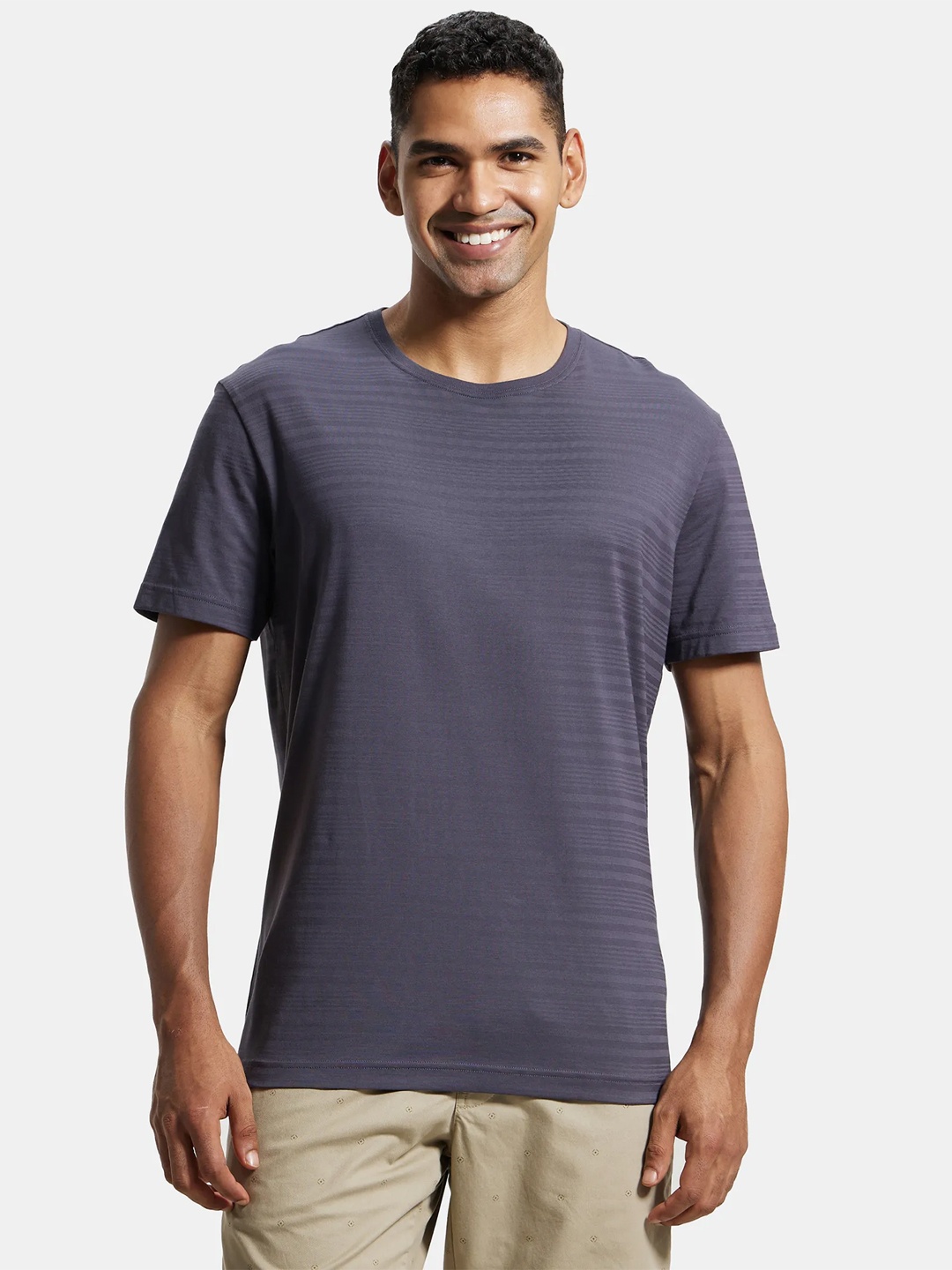 

Jockey Super Combed Supima Cotton Round Neck Half Sleeve T-shirt-IM21, Grey