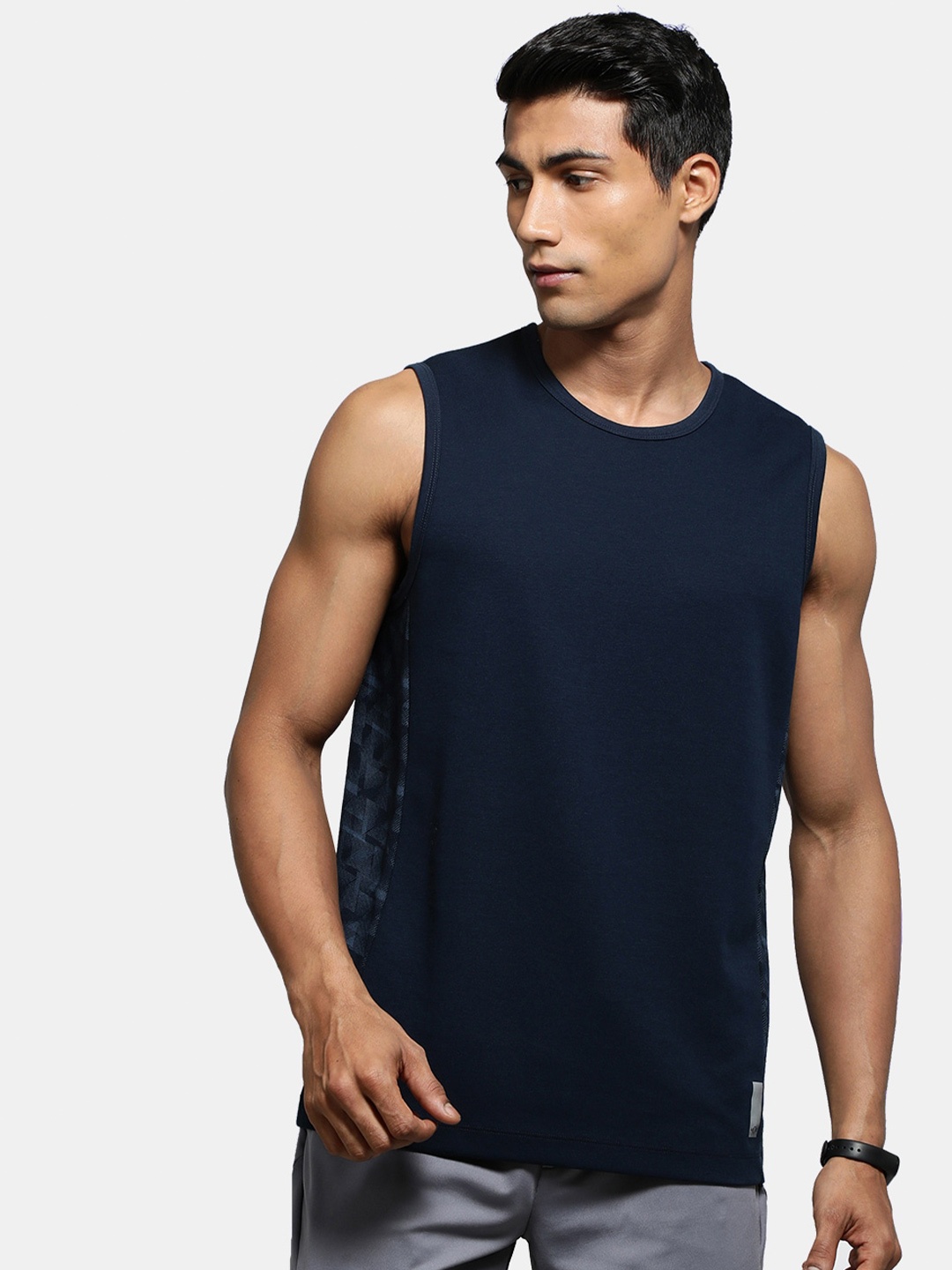 

Jockey Sleeveless Antimicrobial Gym Cotton T-shirt, Navy blue