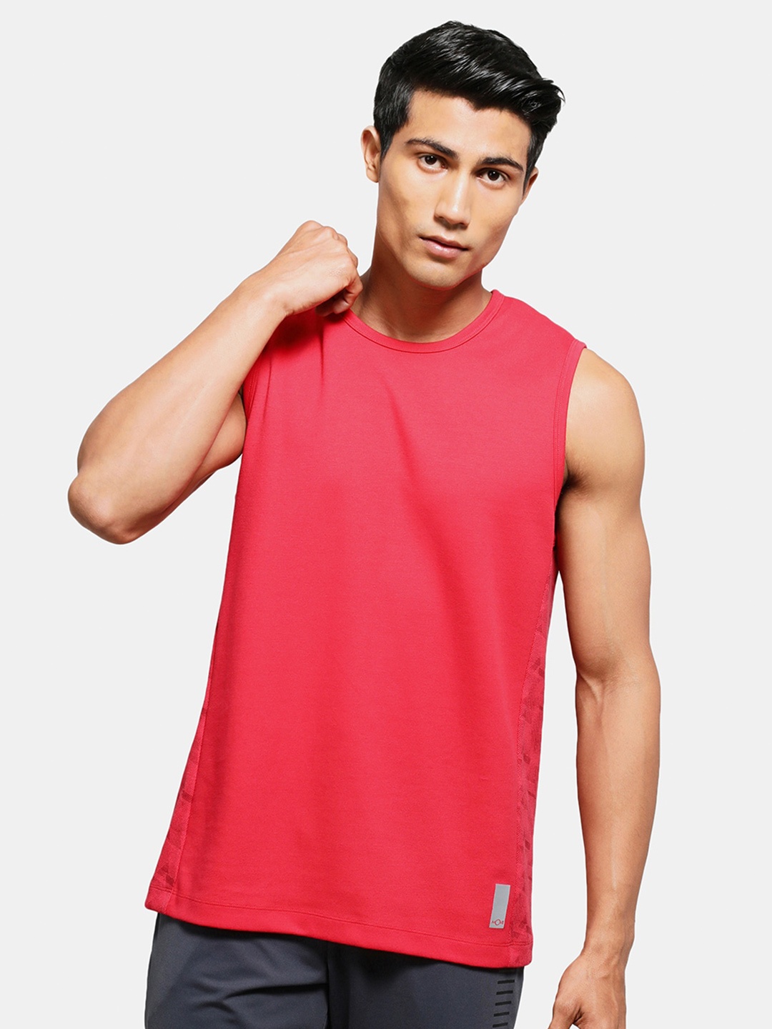 

Jockey Sleeveless Antimicrobial Breathable Mesh Cotton Sports T-shirt, Red