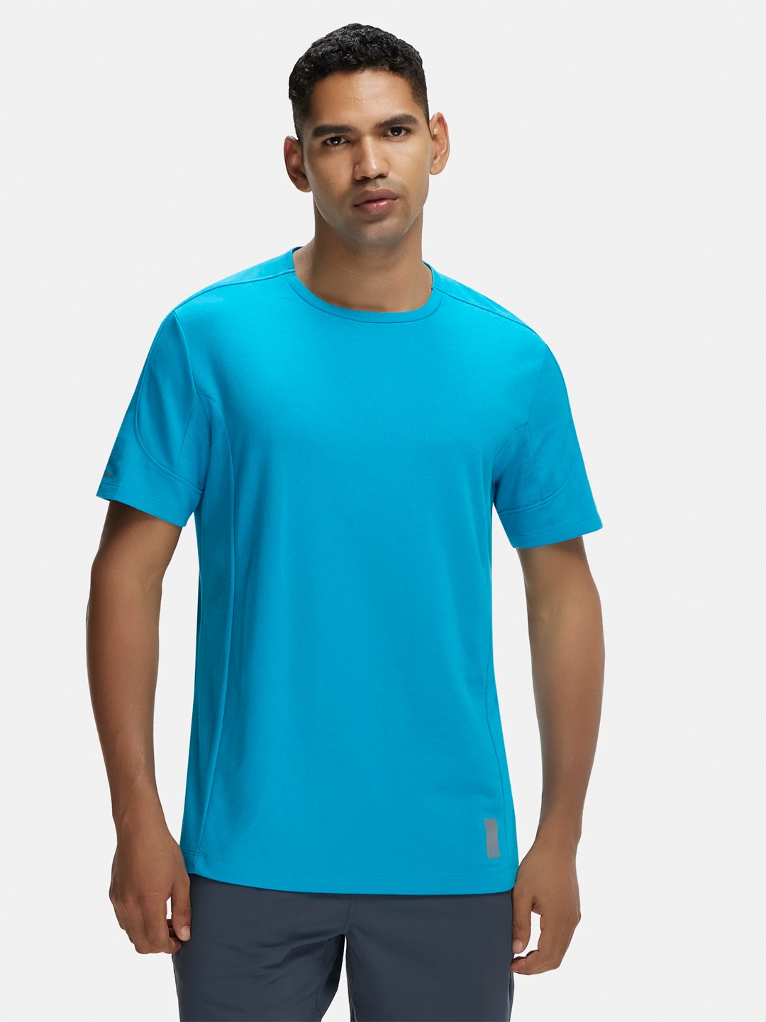 

Super Combed Cotton Blend Solid Tshirt with Breathable Mesh-MV01, Blue
