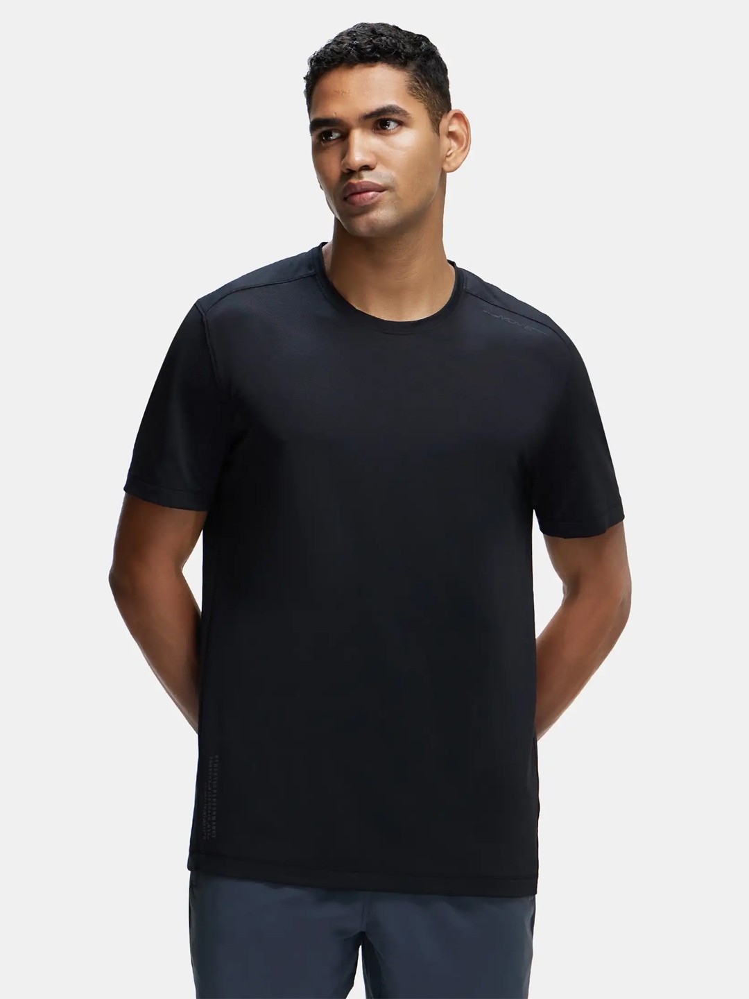 

Jockey Recycled Microfiber Stretch Fabric Breathable Mesh Tshirt-MV37, Black