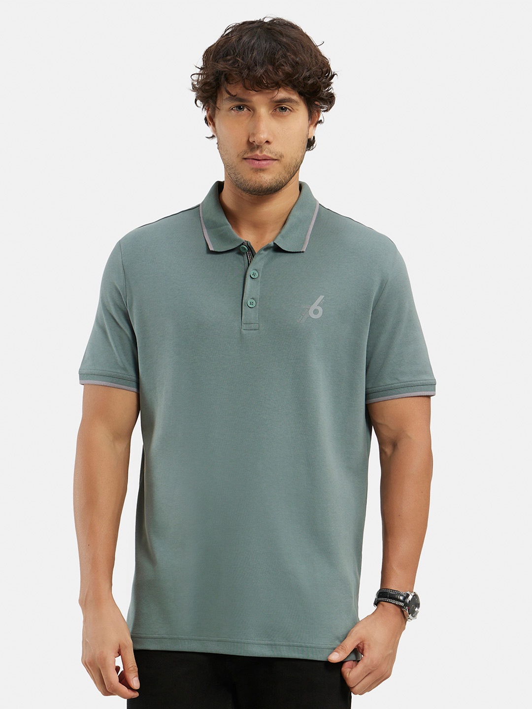 

Jockey Super Combed Cotton Rich Solid Half Sleeve Polo T-shirt-3911, Grey